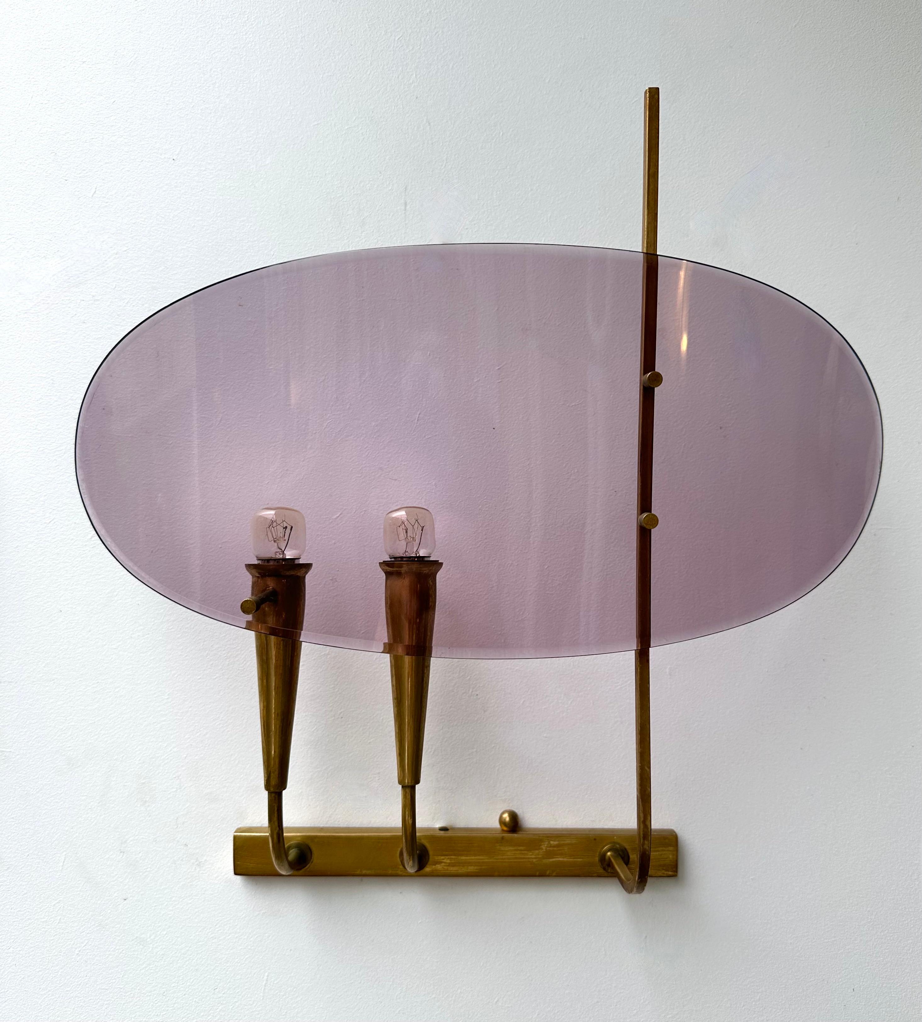 Mid-Century Sconces Lucite and Brass by Stilux Milano. Italy, 1960s For Sale 2