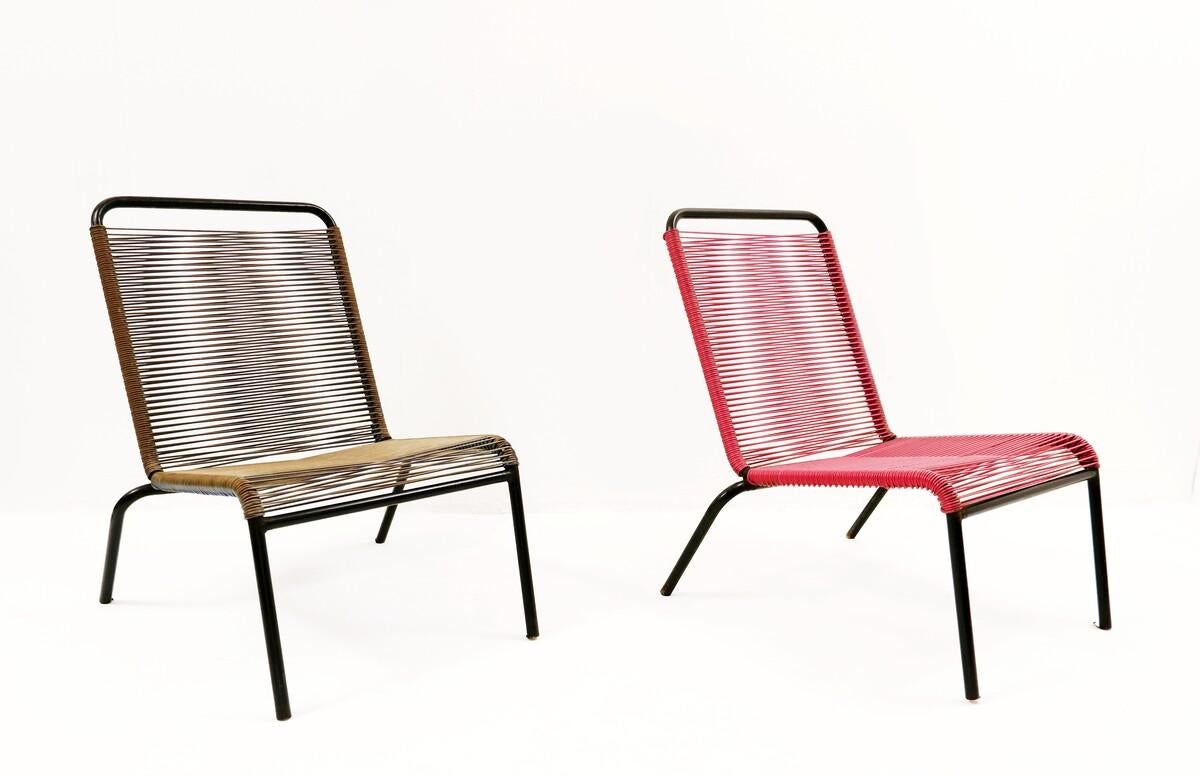 Mid century scoubidou chairs - france 1940s.
