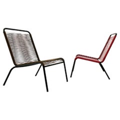 Chaises Scoubidou du milieu du siècle, France, années 1940