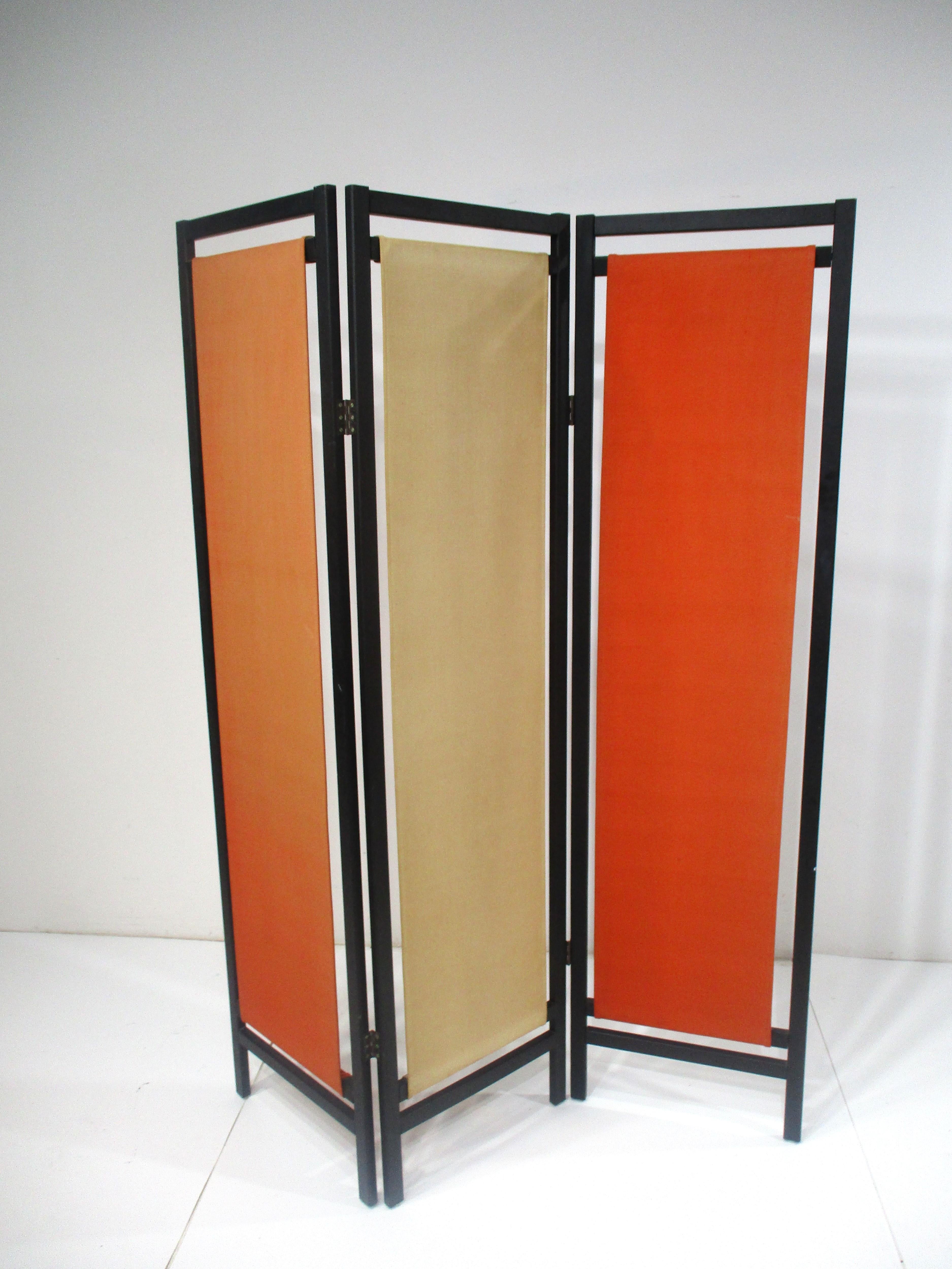 American Mid Century Screen / Room Divider by Gold Medal  For Sale