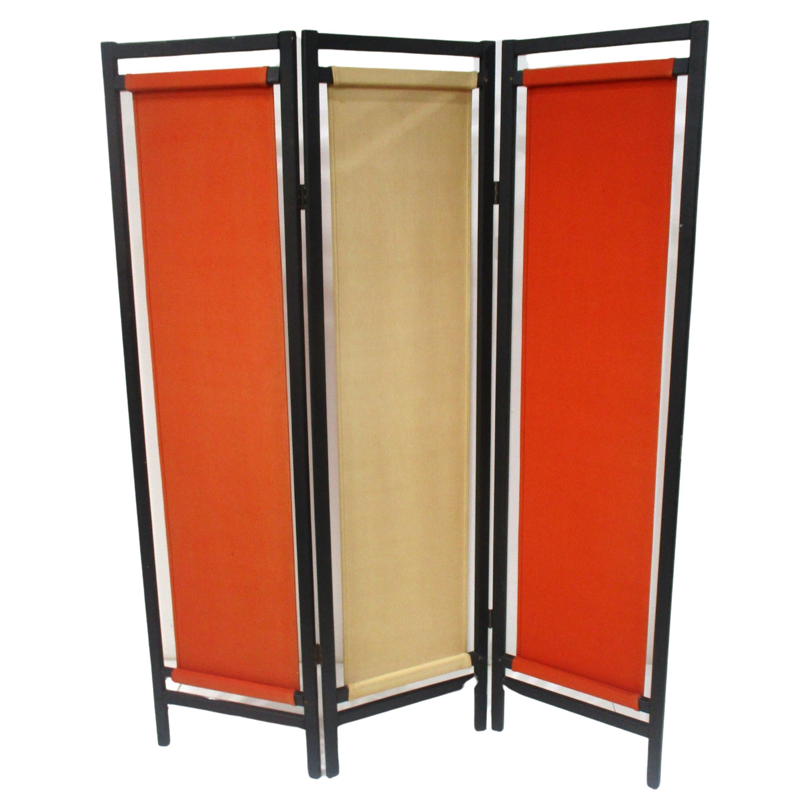 Mid Century Screen / Room Divider by Gold Medal  For Sale