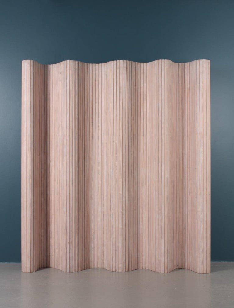 Midcentury Screen Room Divider in Patinated Pine by Alvar Aalto, Findland For Sale 3