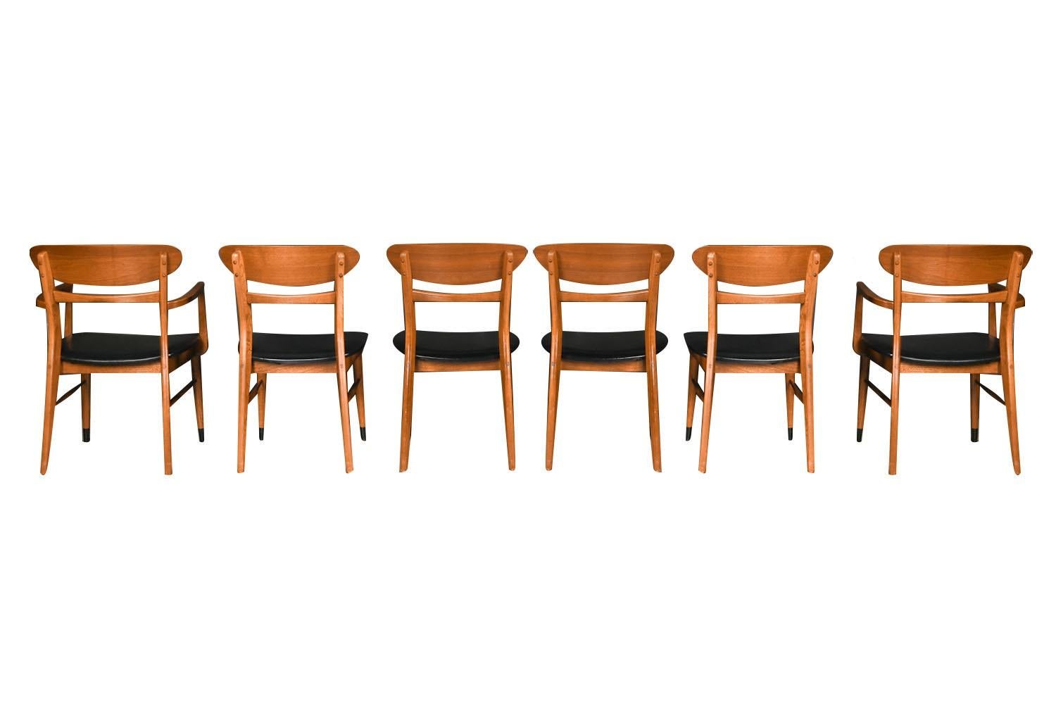 Mid-Century Sculpted Back Dining Chairs Andre Bus for Lane Acclaim Set of 6 4