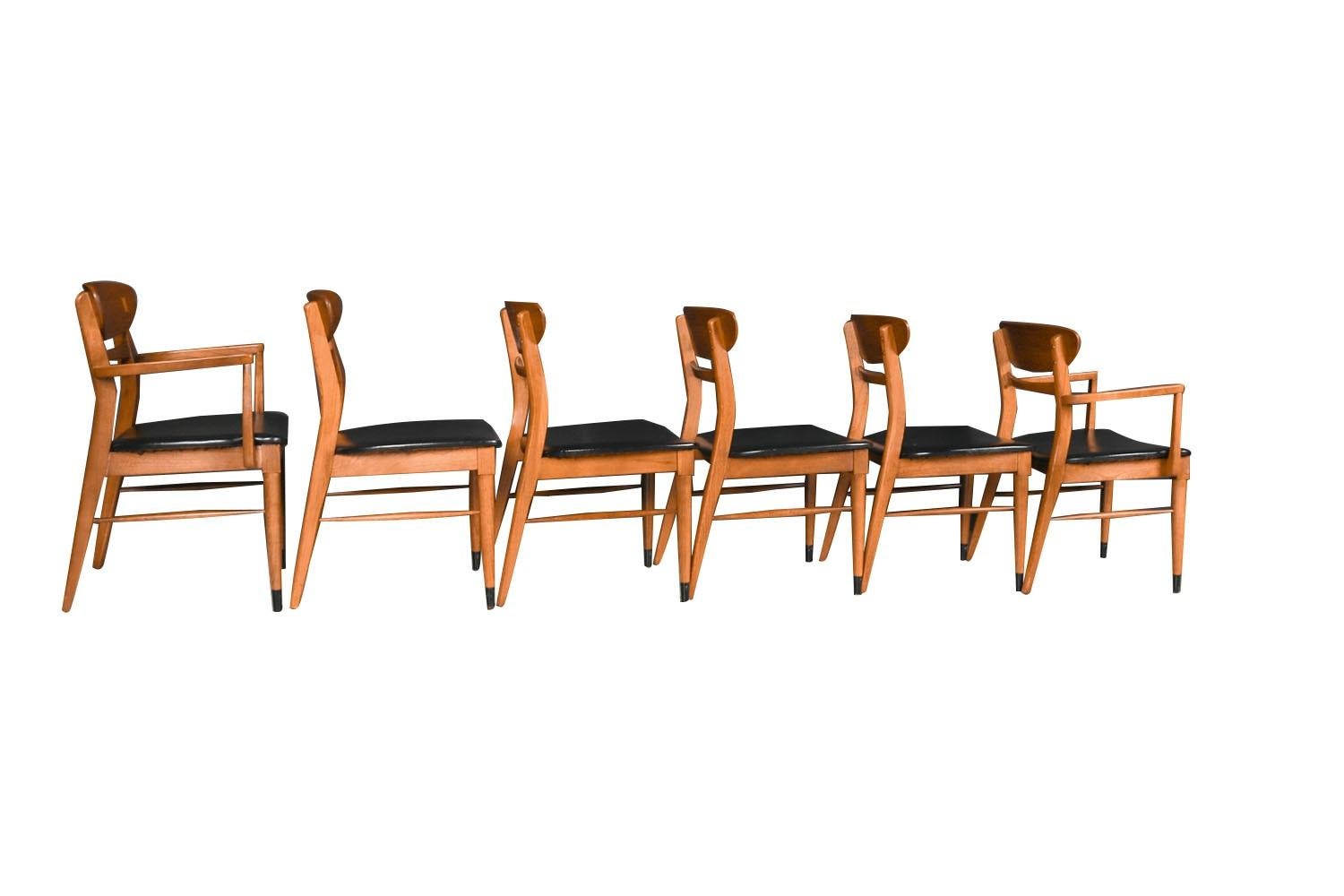 Mid-Century Modern Mid-Century Sculpted Back Dining Chairs Andre Bus for Lane Acclaim Set of 6