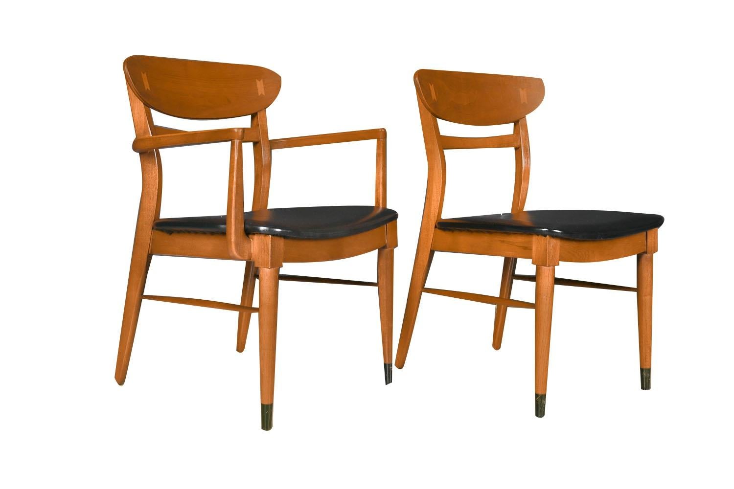 Mid-20th Century Mid-Century Sculpted Back Dining Chairs Andre Bus for Lane Acclaim Set of 6