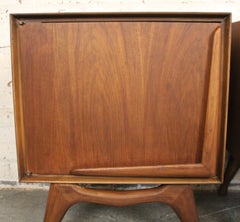 Mid-Century Sculpted Bedside Cabinets