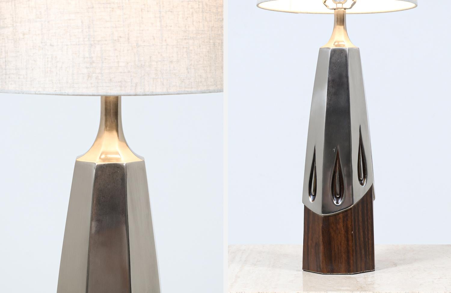 American Expertly Restored - Mid-Century Sculpted Brass Table Lamp by Laurel For Sale