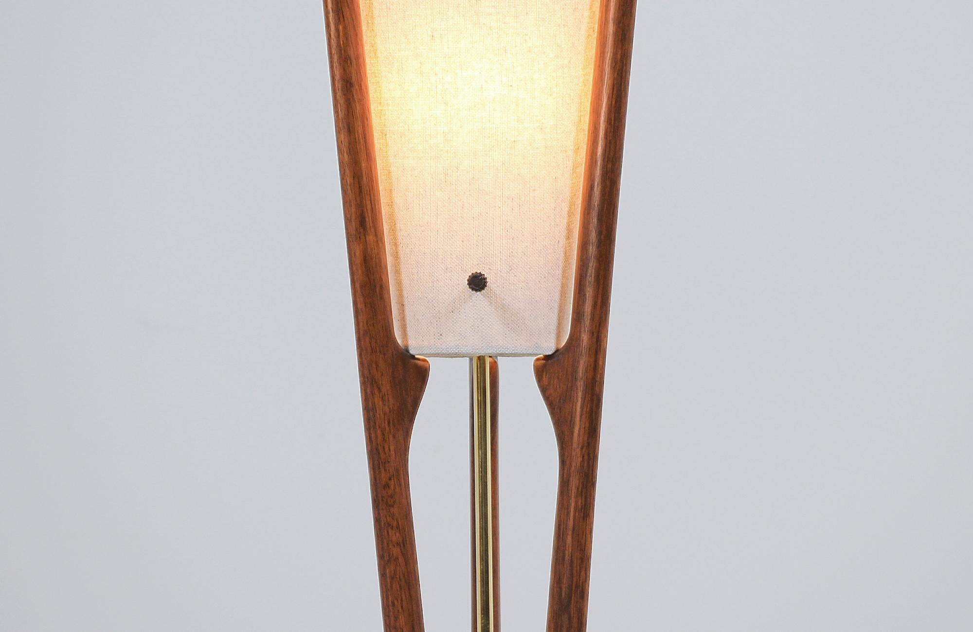 Brass Midcentury Sculpted Floor Lamp by Modeline