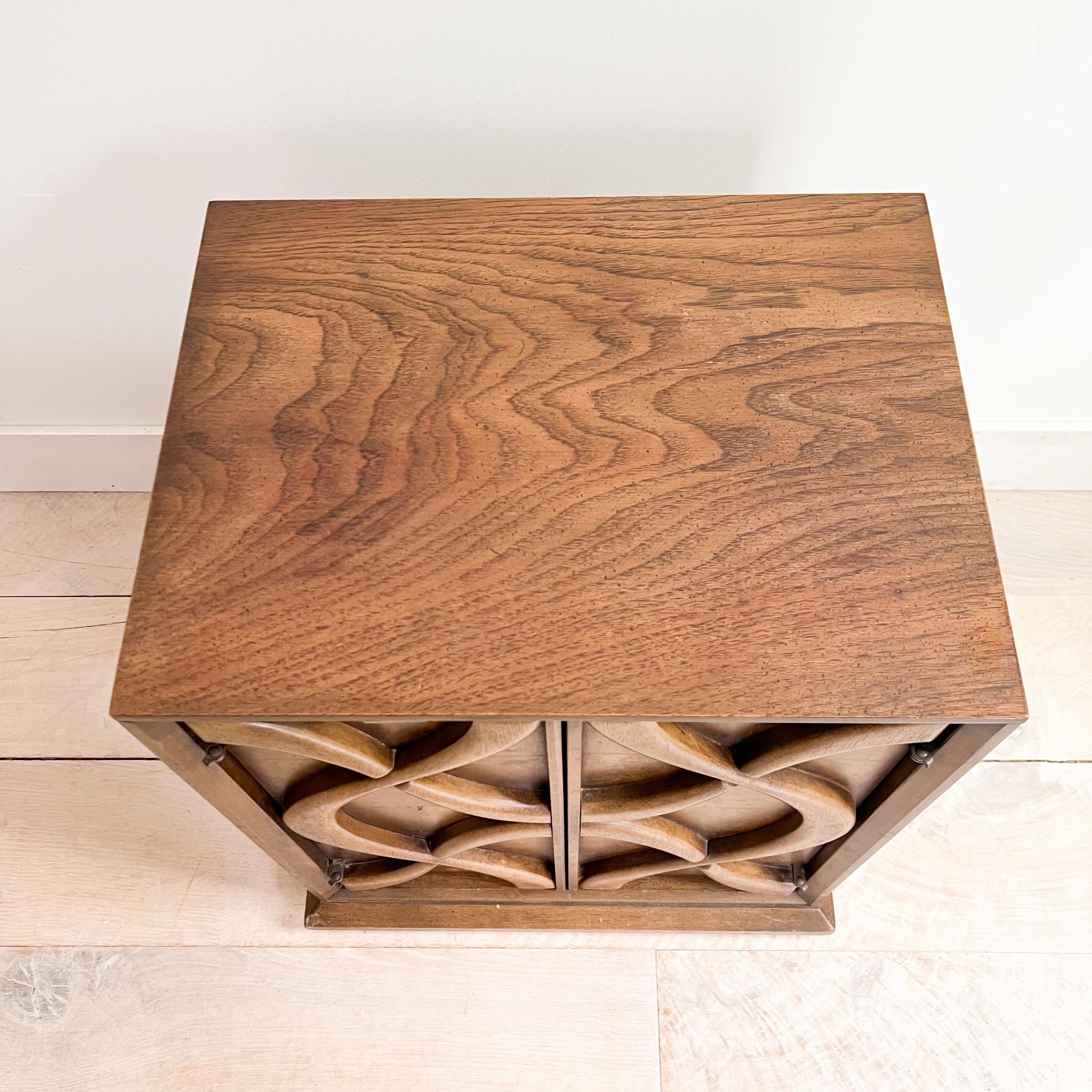 Late 20th Century Mid Century Sculpted Front Nightstand by Stanley's Cosmopolitan Line