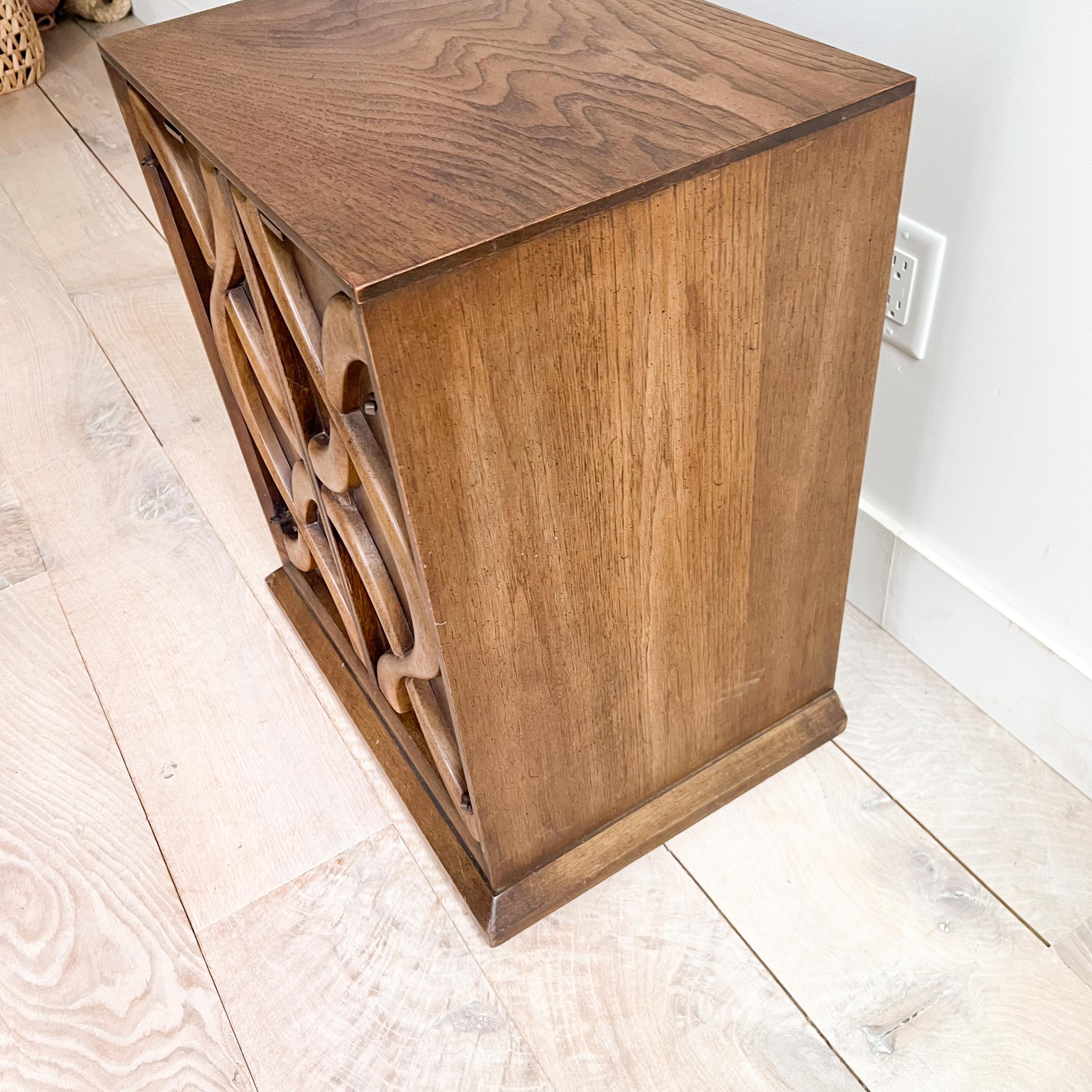 Wood Mid Century Sculpted Front Nightstand by Stanley's Cosmopolitan Line