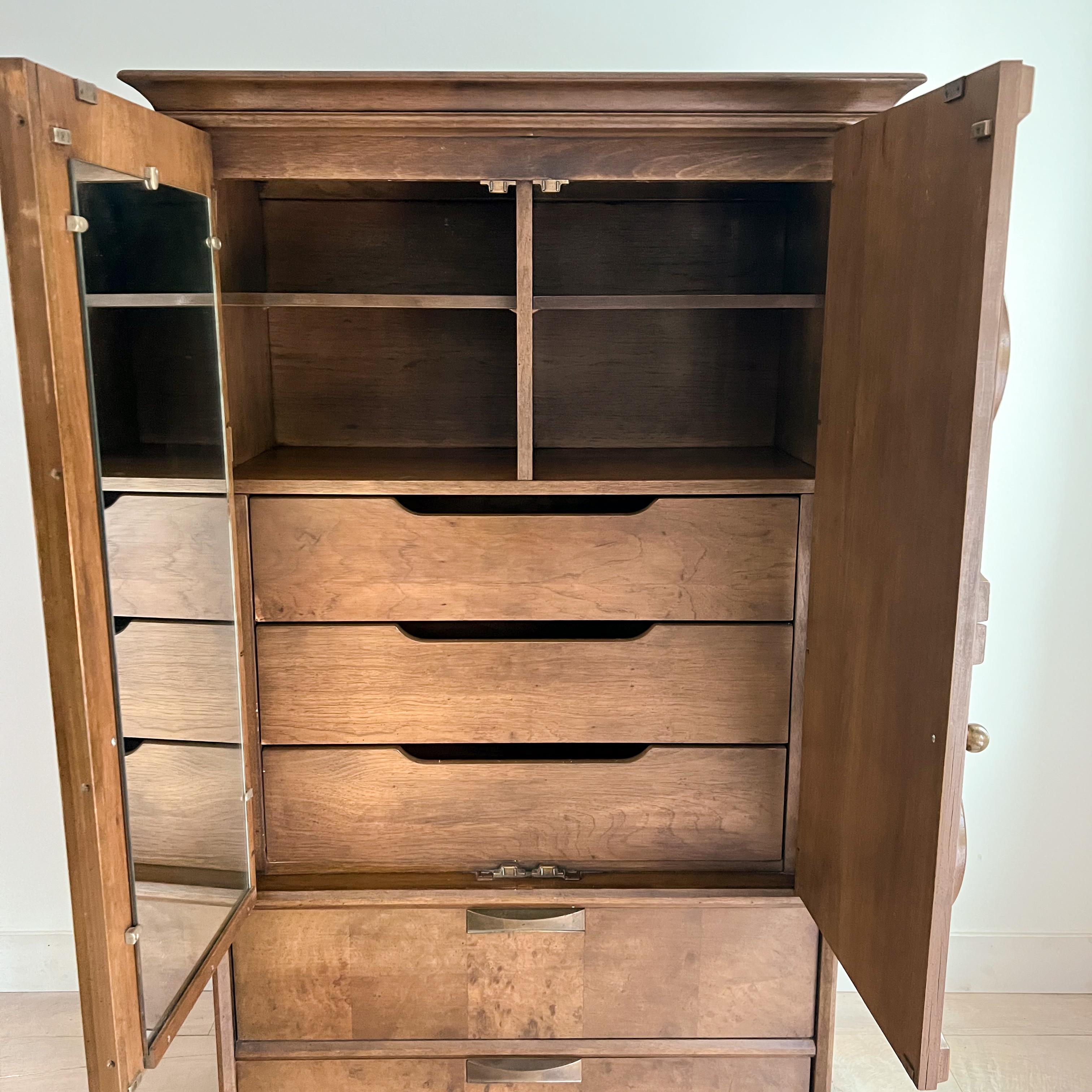 Mid Century Sculpted Front Tall Wardrobe by Stanley's Cosmopolitan Line 5