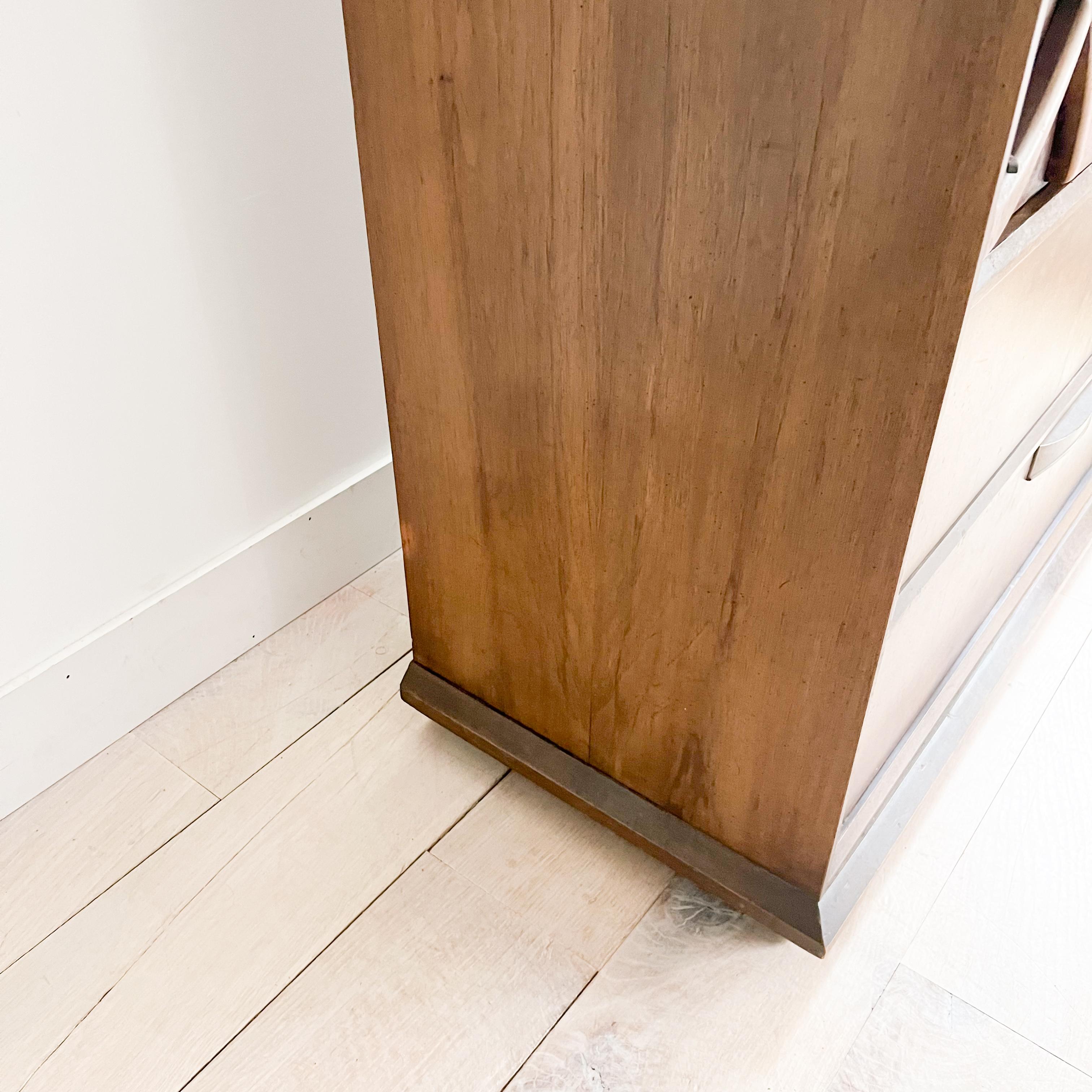 Late 20th Century Mid Century Sculpted Front Tall Wardrobe by Stanley's Cosmopolitan Line