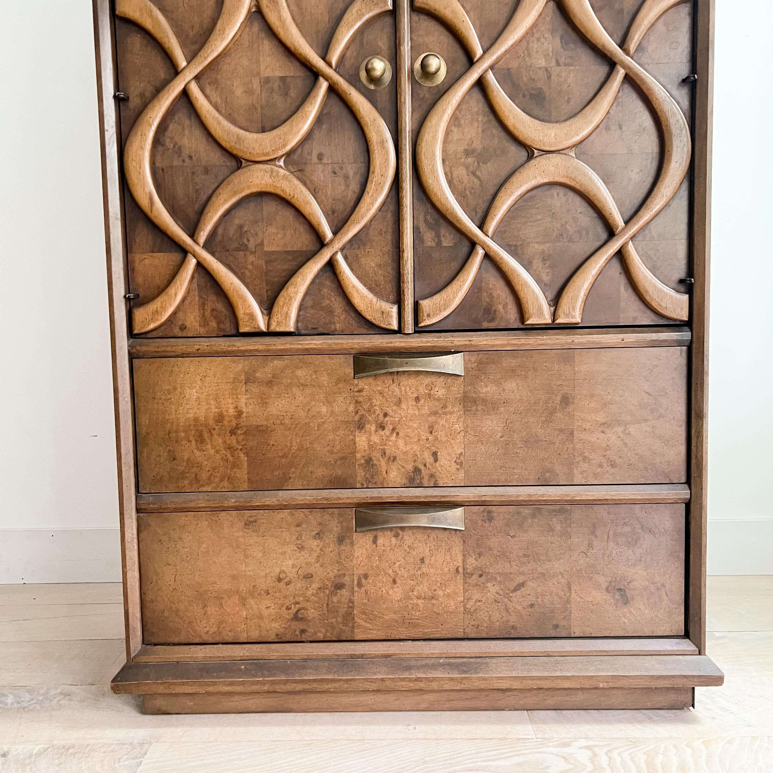 Mid Century Sculpted Front Tall Wardrobe by Stanley's Cosmopolitan Line 1