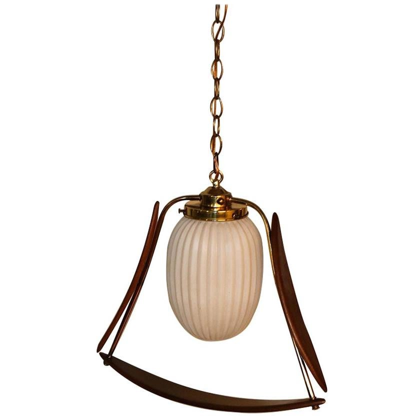 Mid Century Sculpted Hanging Swag Lamp Chandelier Pendant Light