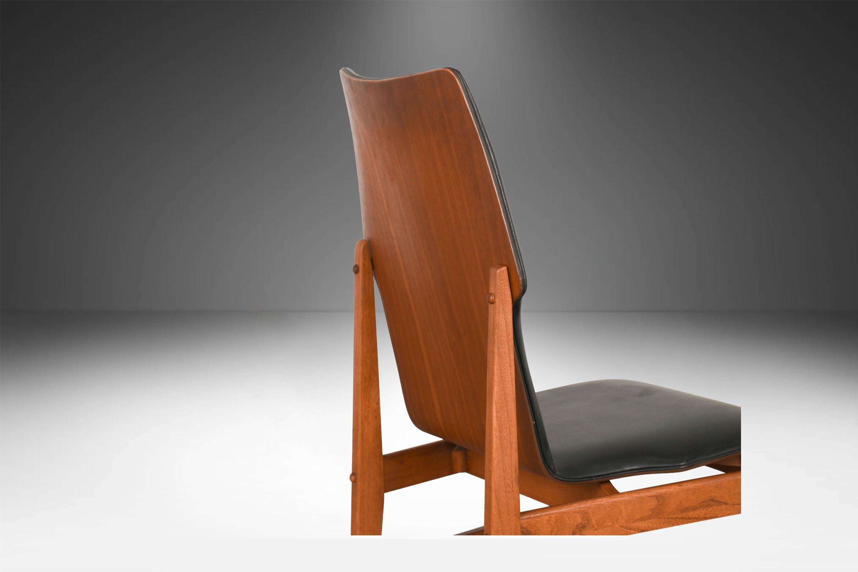 Sedie da pranzo con schienale alto scolpito di metà secolo Lane's prima edizione, set di 6 pezzi in vendita 3