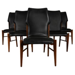 Sedie da pranzo con schienale alto scolpito di metà secolo Lane
s prima edizione, set di 6 pezzi