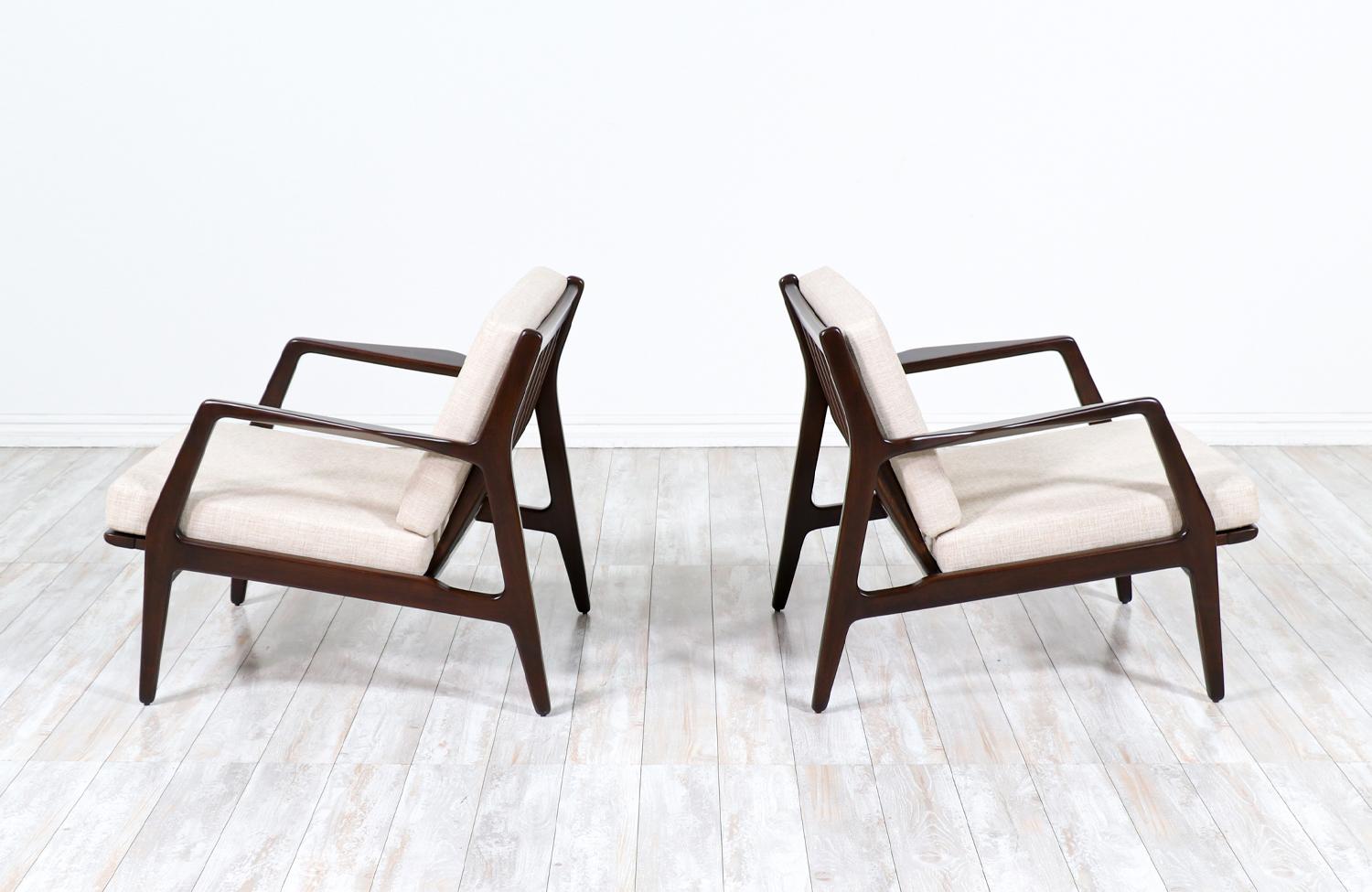 Mid-Century Modern Mid-Century Sculpted Lounge Chairs by Ib Kofod-Larsen for Selig