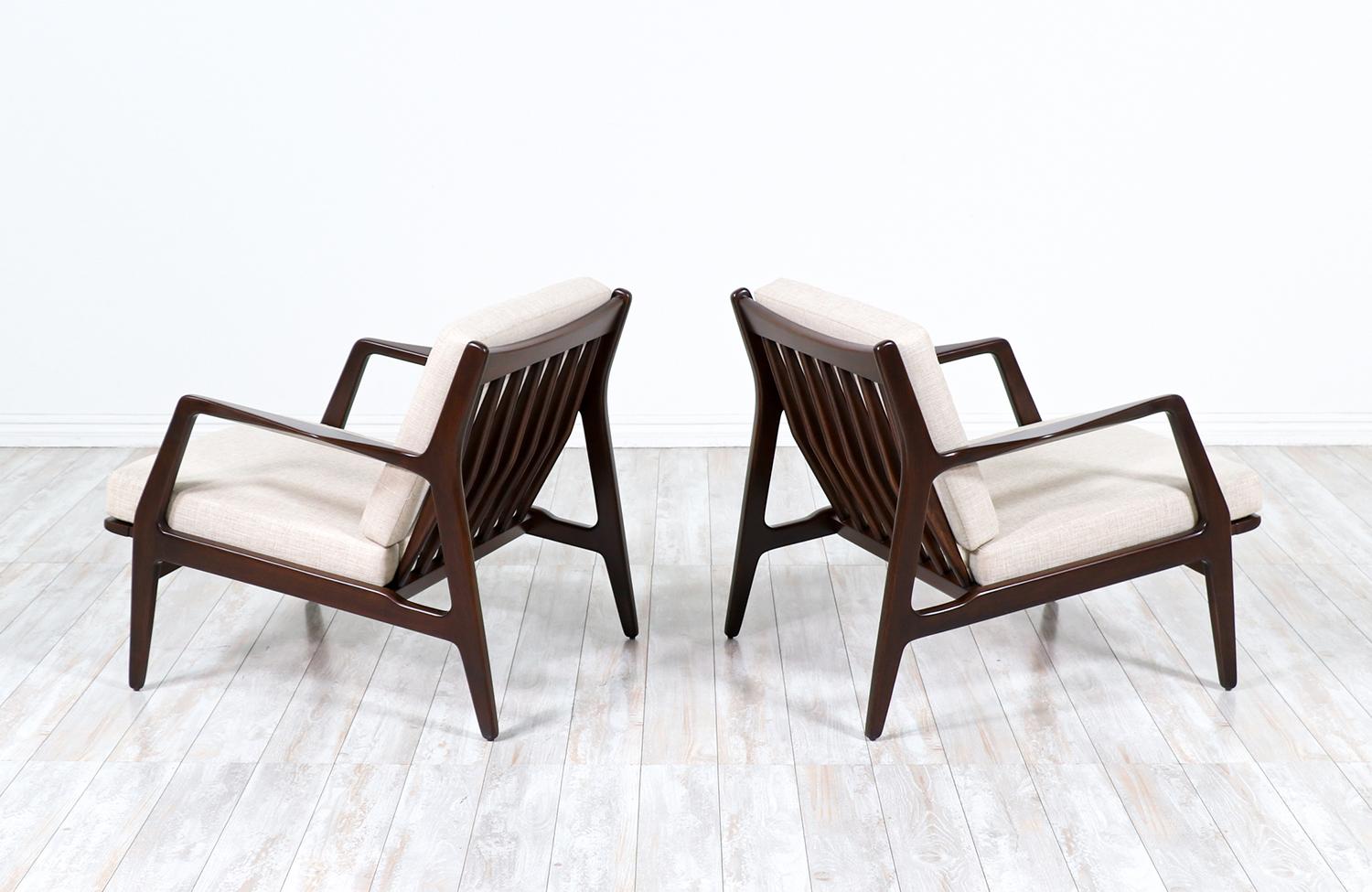 Danish Mid-Century Sculpted Lounge Chairs by Ib Kofod-Larsen for Selig