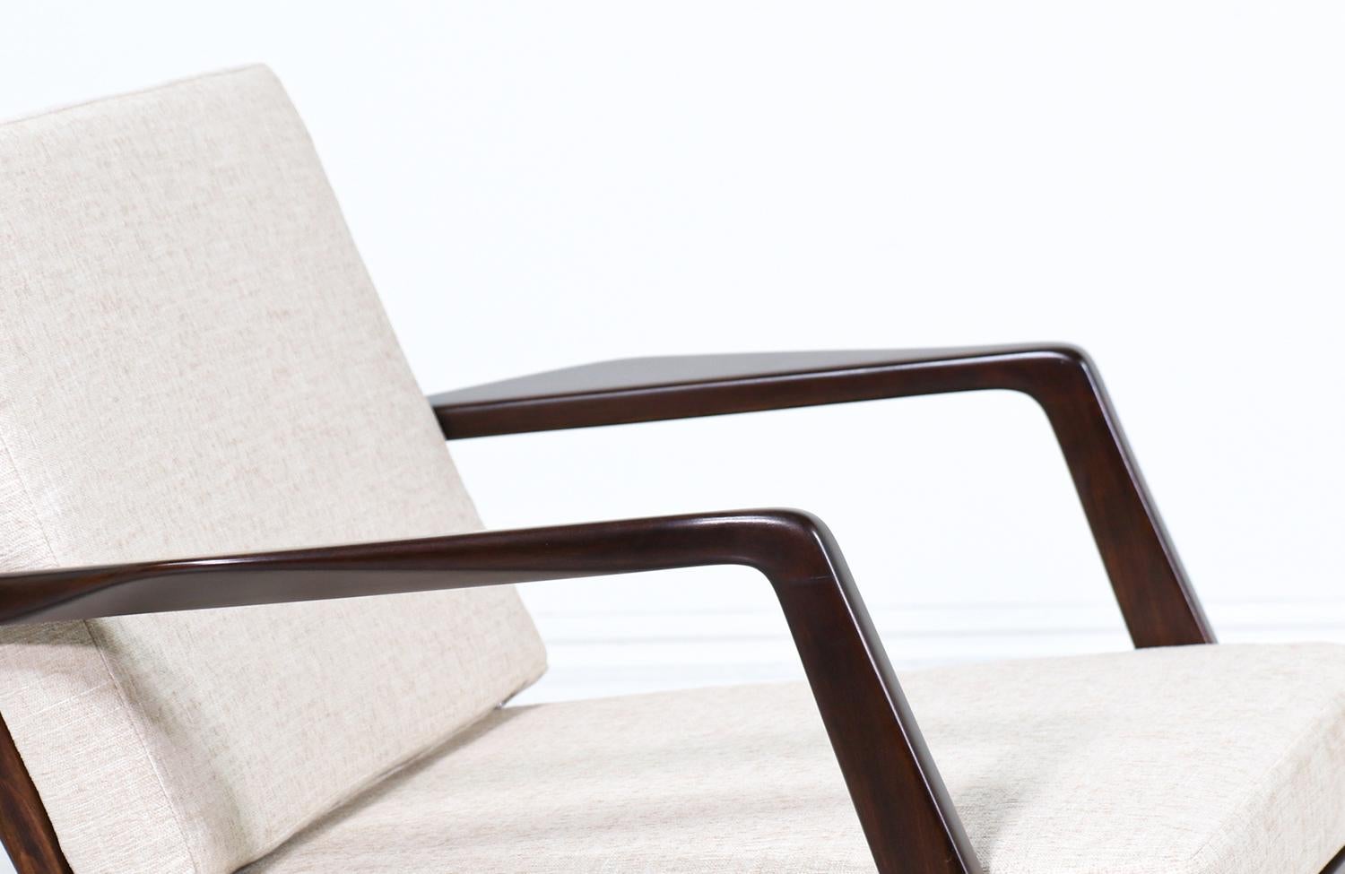 Fabric Mid-Century Sculpted Lounge Chairs by Ib Kofod-Larsen for Selig