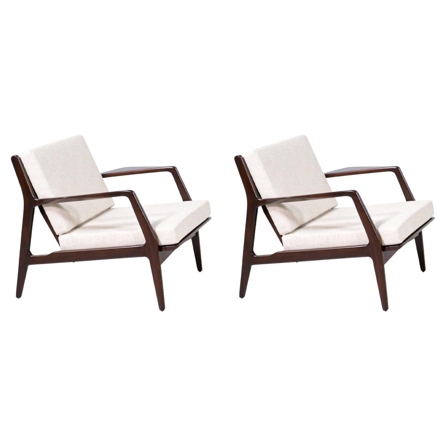 Mid-Century Sculpted Lounge Chairs by Ib Kofod-Larsen for Selig