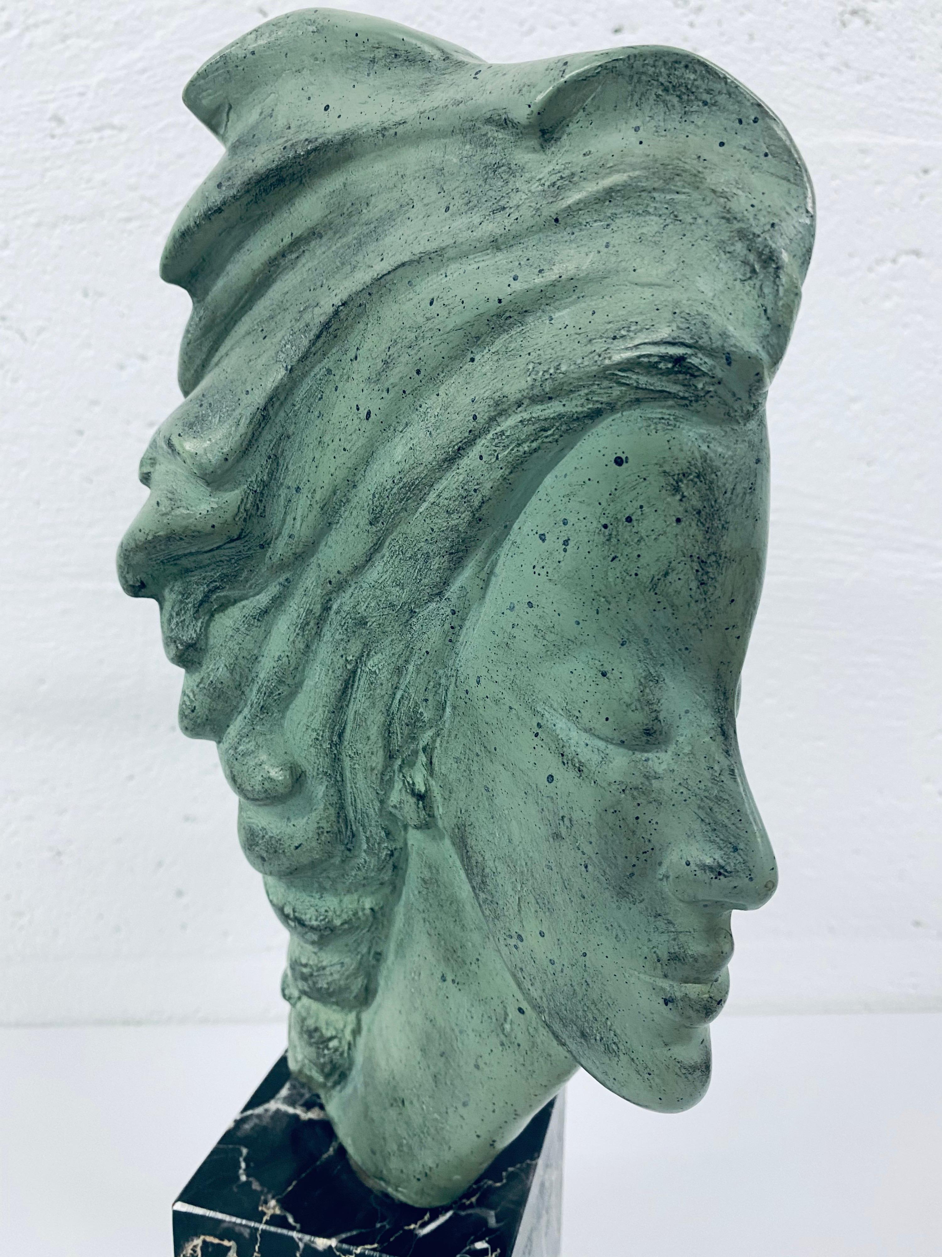 Midcentury Sculpted Resin Sculpture on Marble Base by Peggy March 2