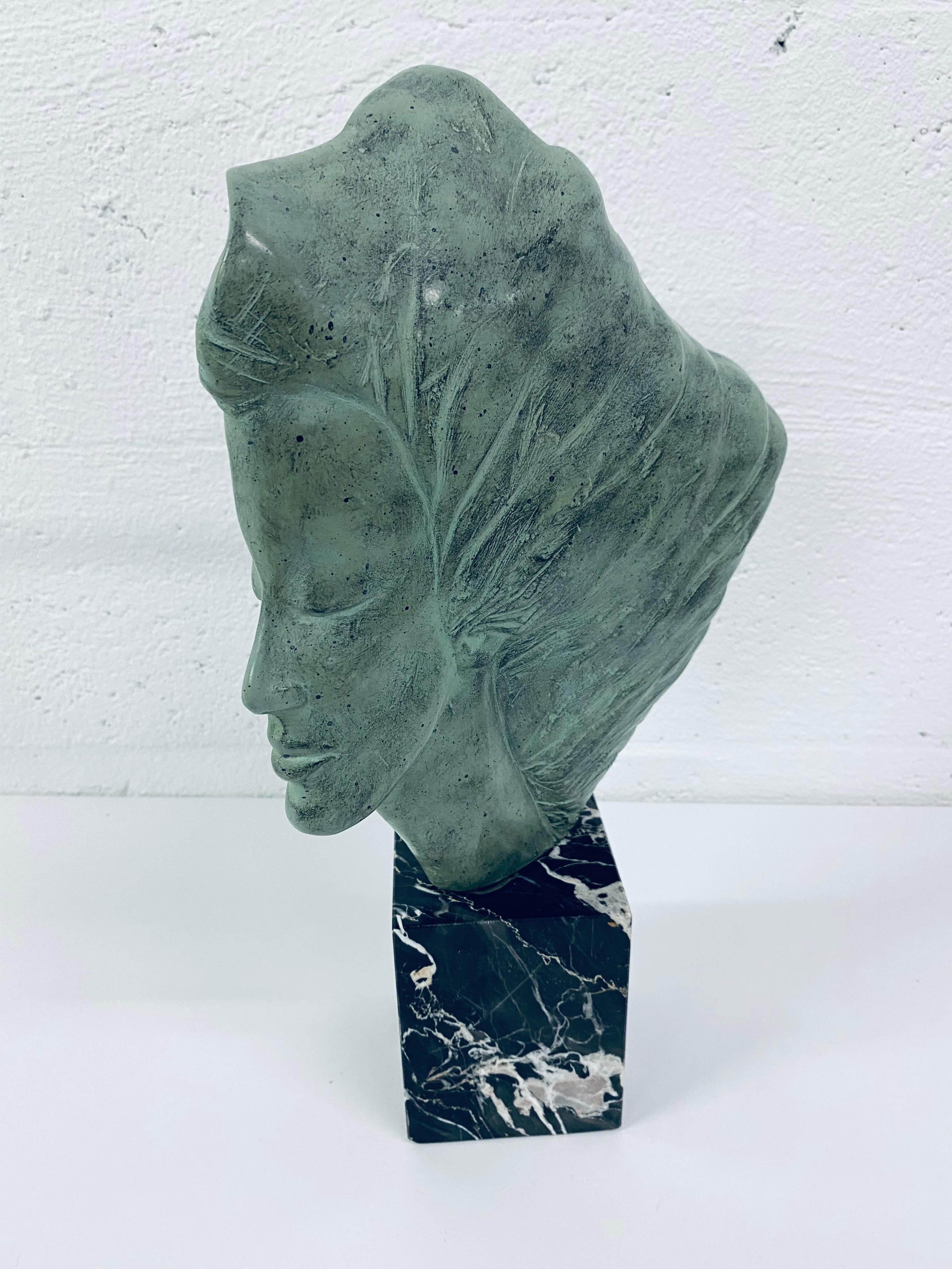 Midcentury Sculpted Resin Sculpture on Marble Base by Peggy March 3