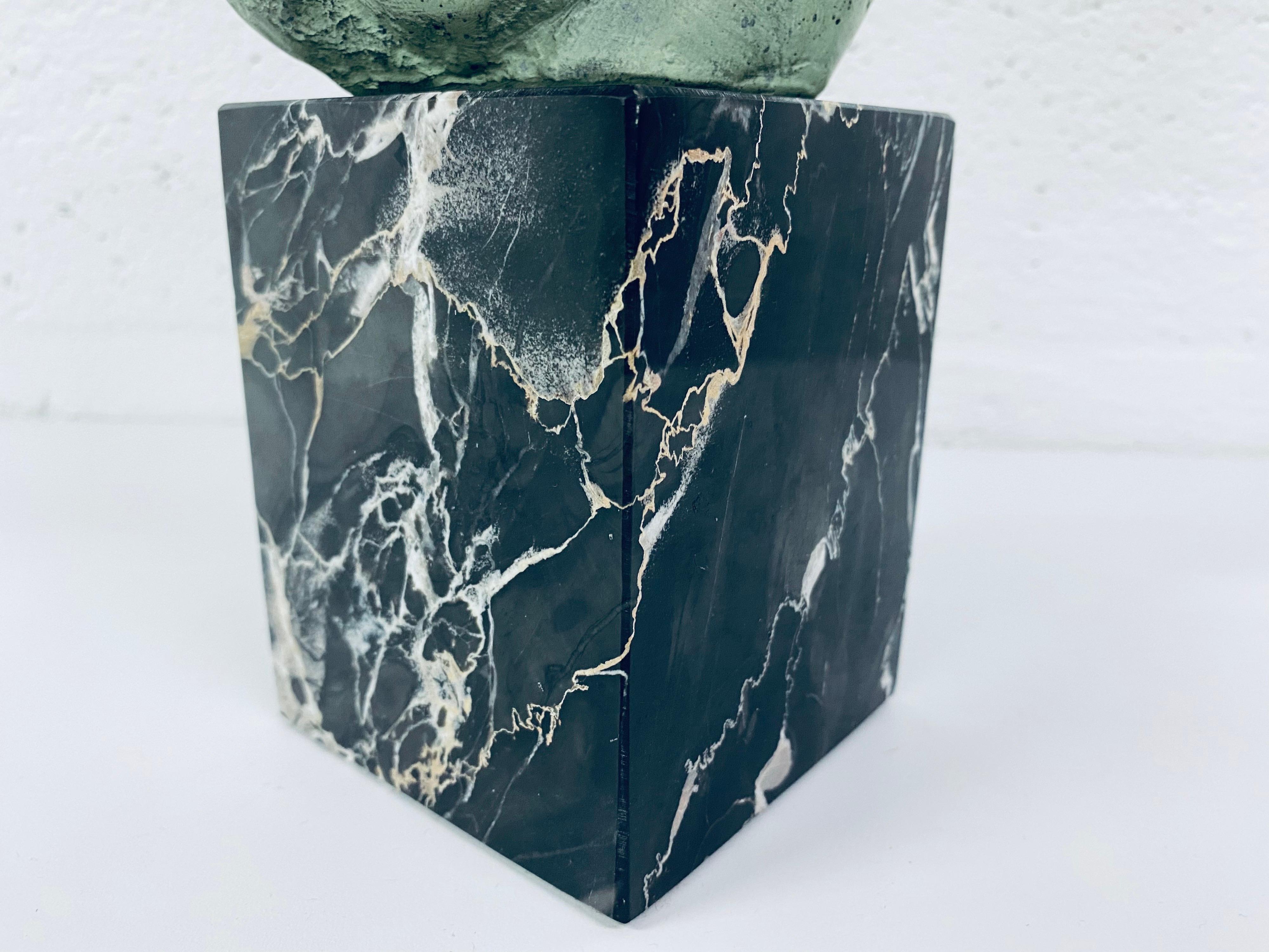 Late 20th Century Midcentury Sculpted Resin Sculpture on Marble Base by Peggy March