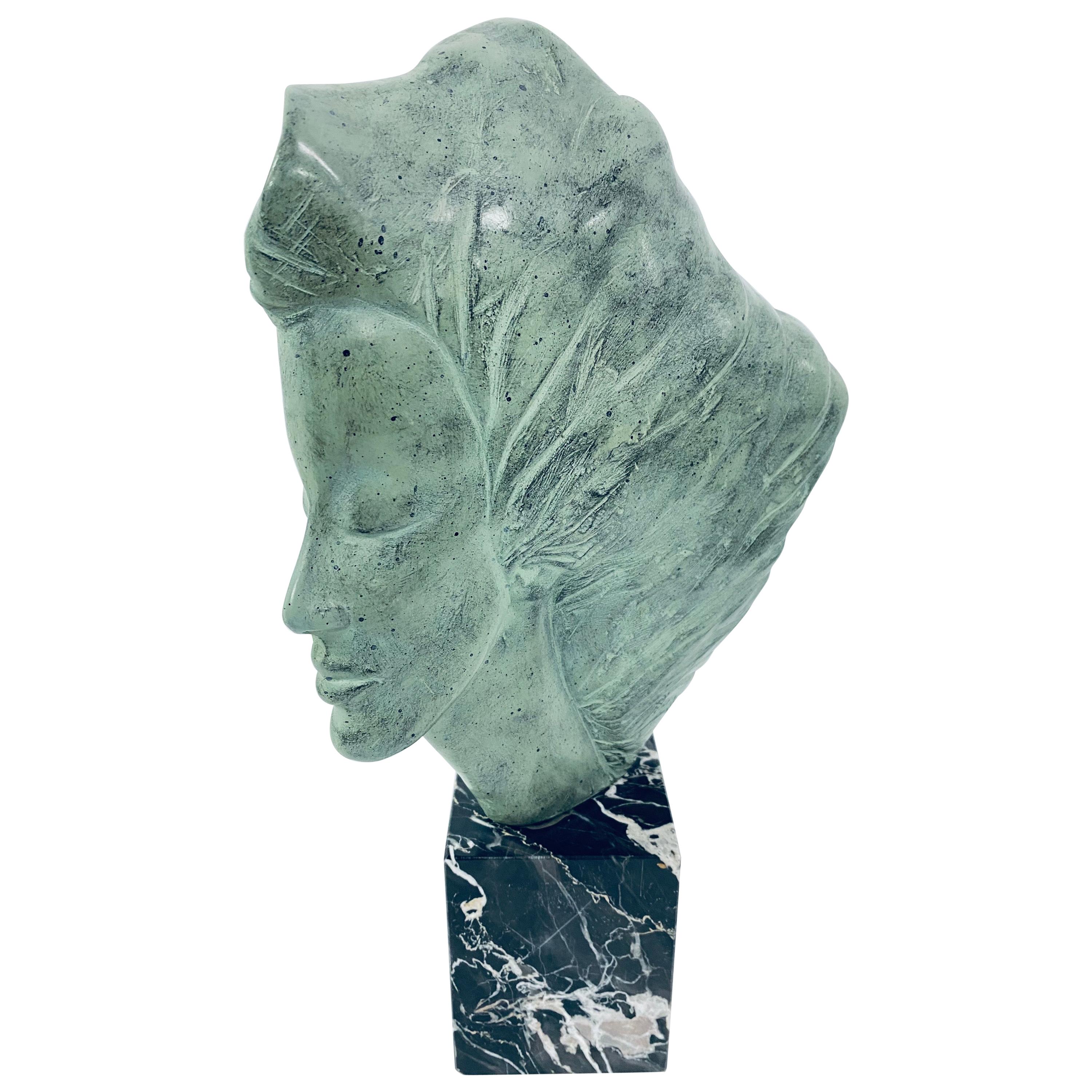 Midcentury Sculpted Resin Sculpture on Marble Base by Peggy March