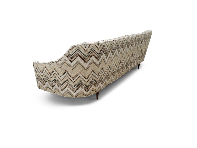 MidCentury Sculpted Sofa For Sale at 1stDibs