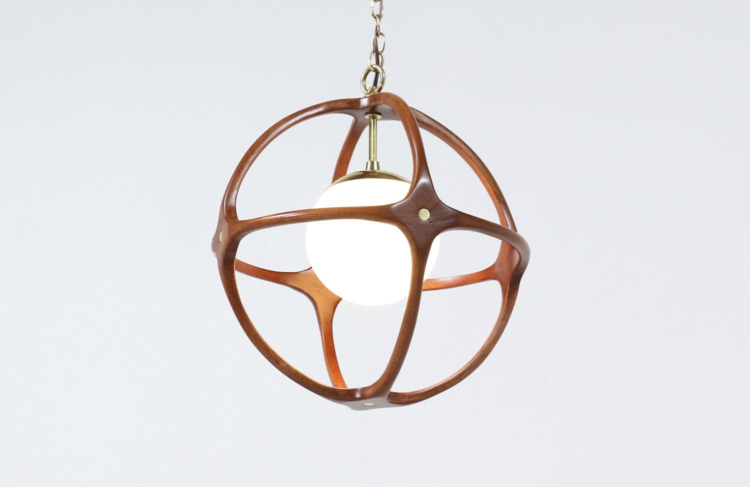 Mid-Century Modern Mid-Century Sculpted Sphere Pendant Chandelier by Modeline