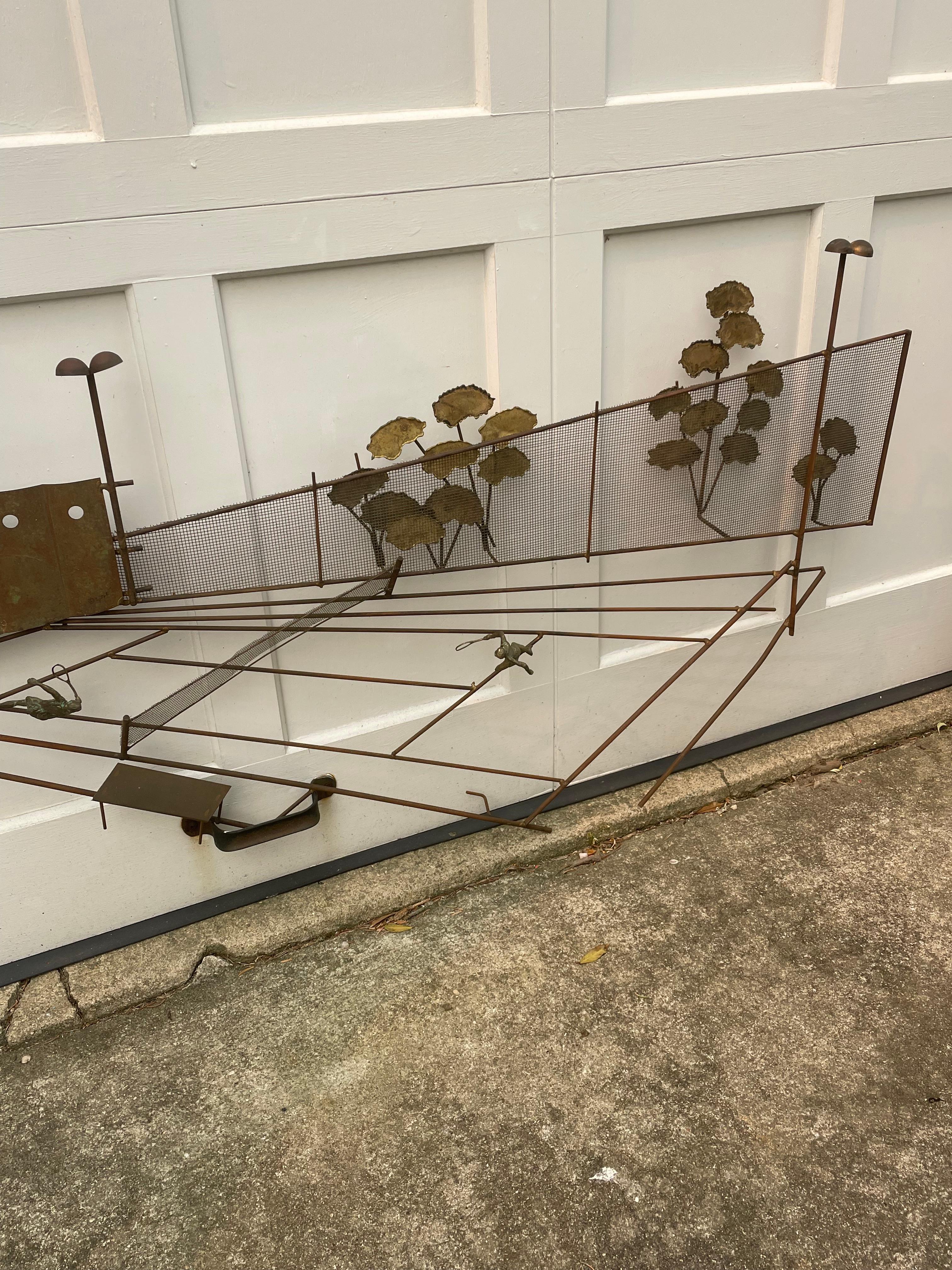 Mid Century Sculpted Three Dimensional Wall Art by C.Jere For Sale 2