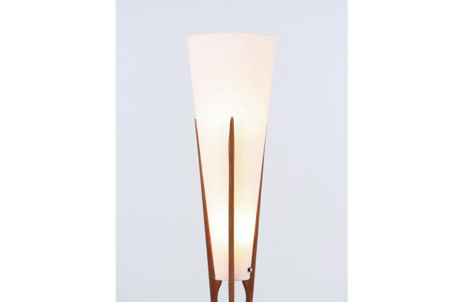 Brass Mid-Century Sculpted Trident-Style Floor Lamp by John Keal for Modeline