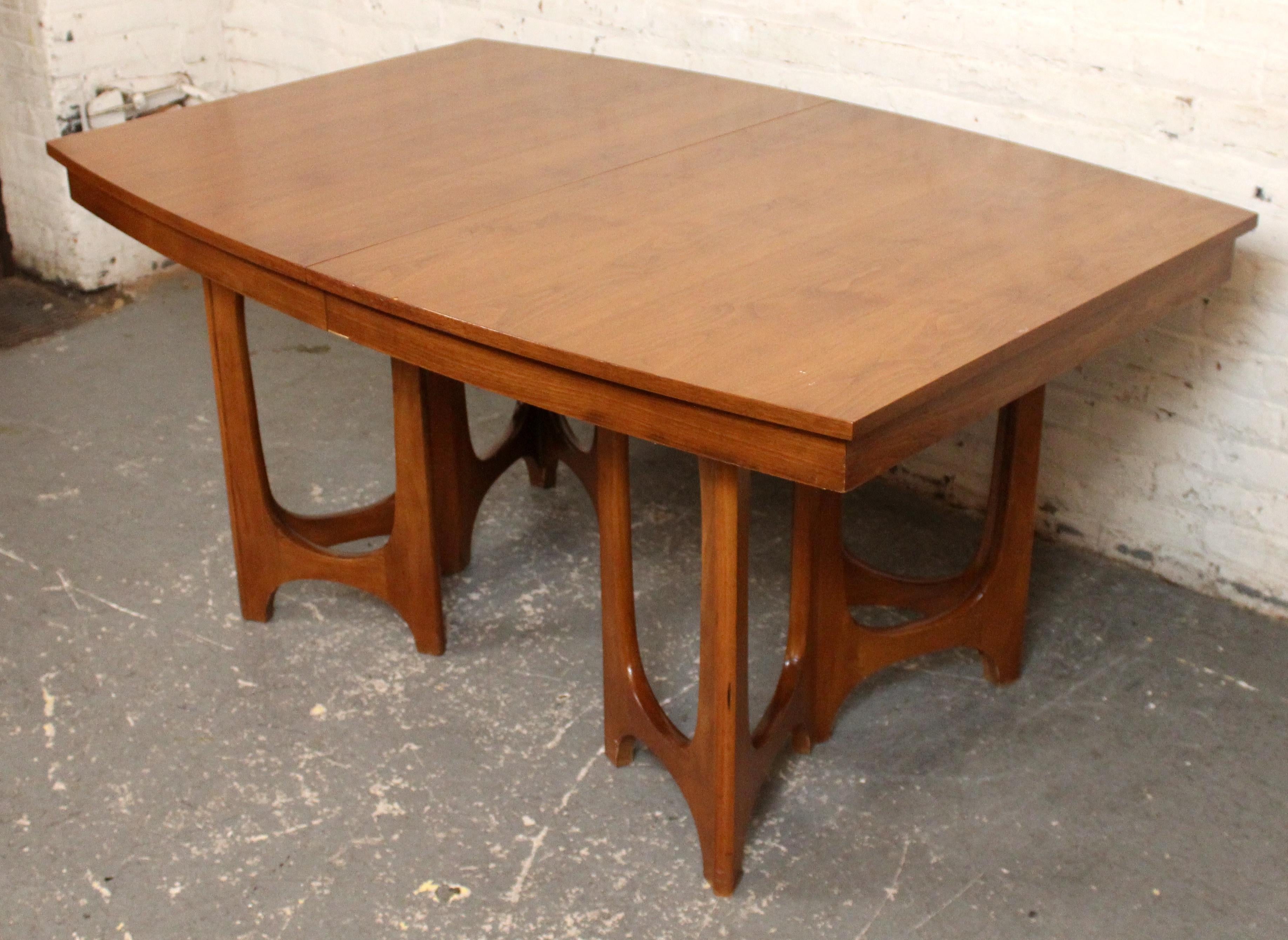 Wood Mid-Century Sculpted Walnut Dining Table by Young Manufacturing Co. For Sale