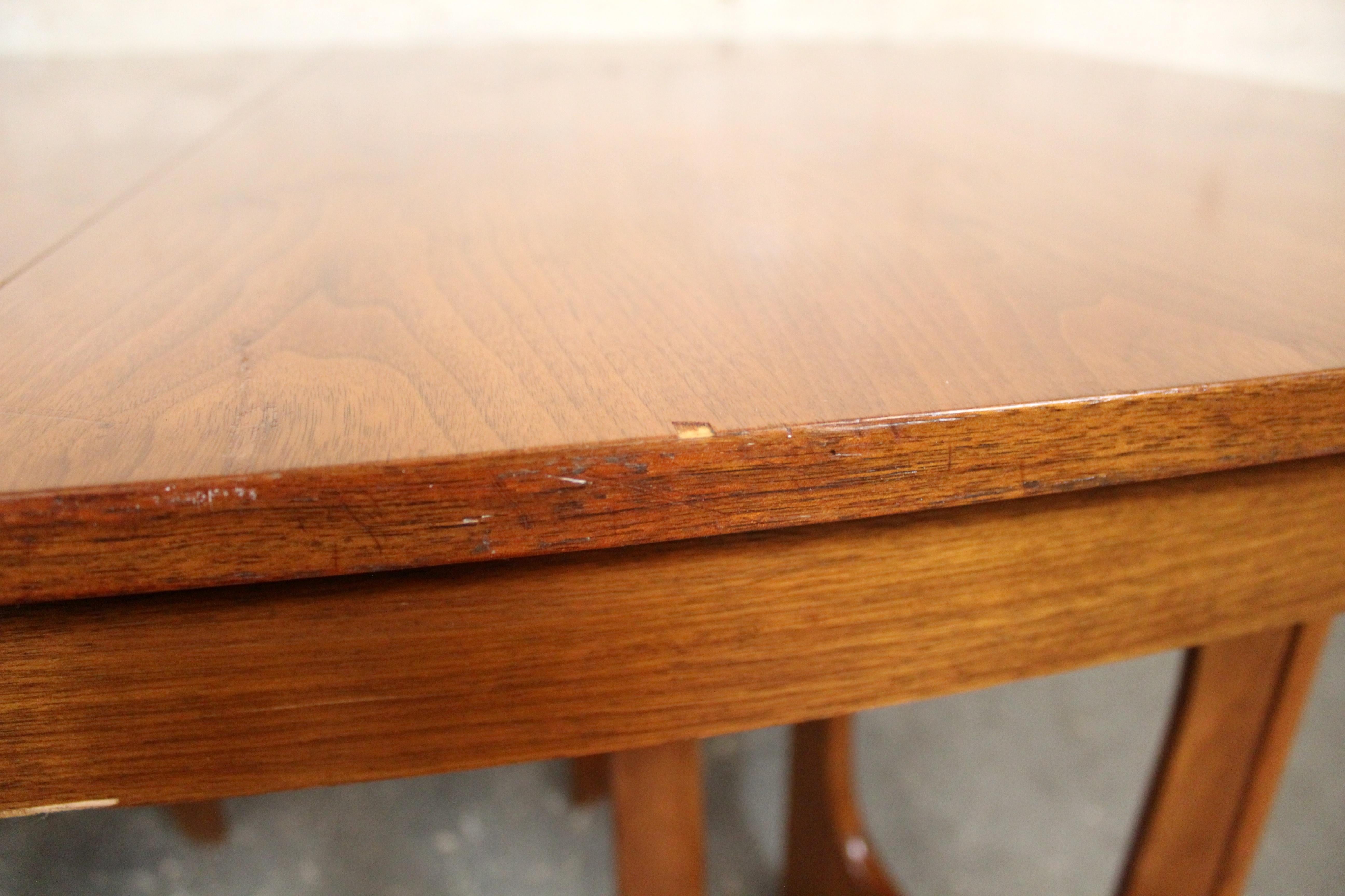 Mid-Century Sculpted Walnut Dining Table by Young Manufacturing Co. For Sale 1