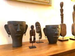 Midcentury Sculpted Wooden Traditional Figure from Timor Island, Indonesia