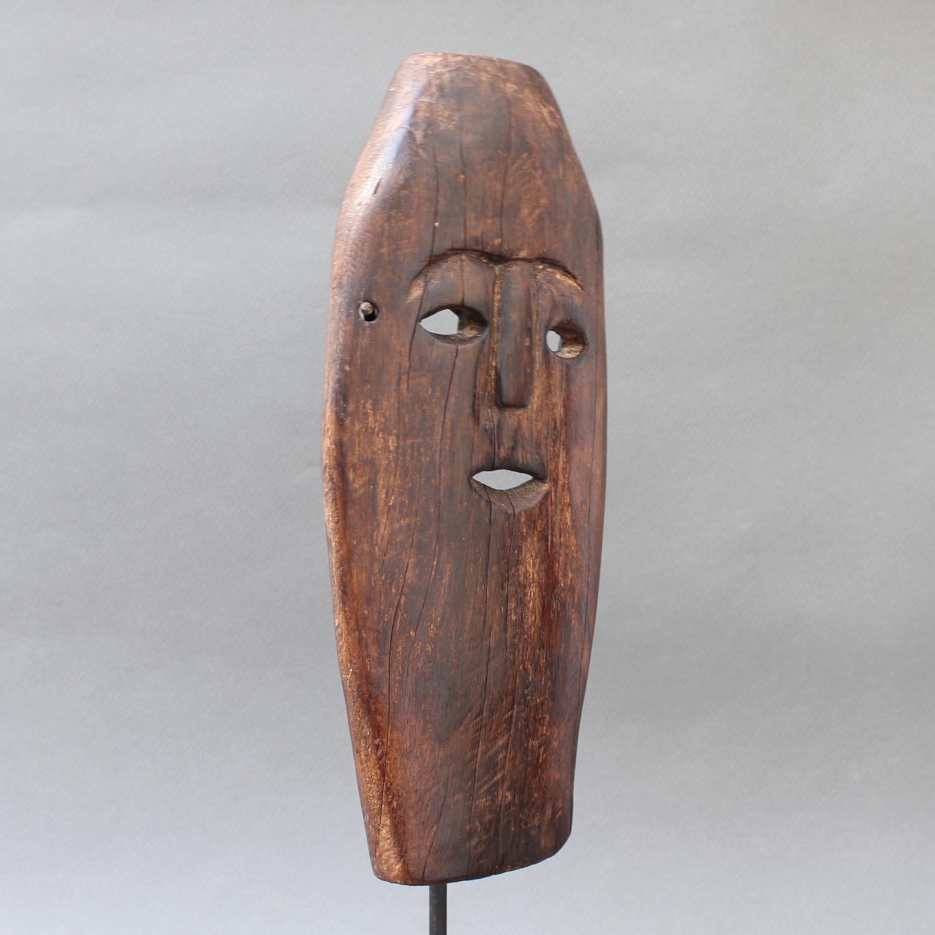 Midcentury Sculpted Wooden Traditional Mask from Timor Island, Indonesia 2