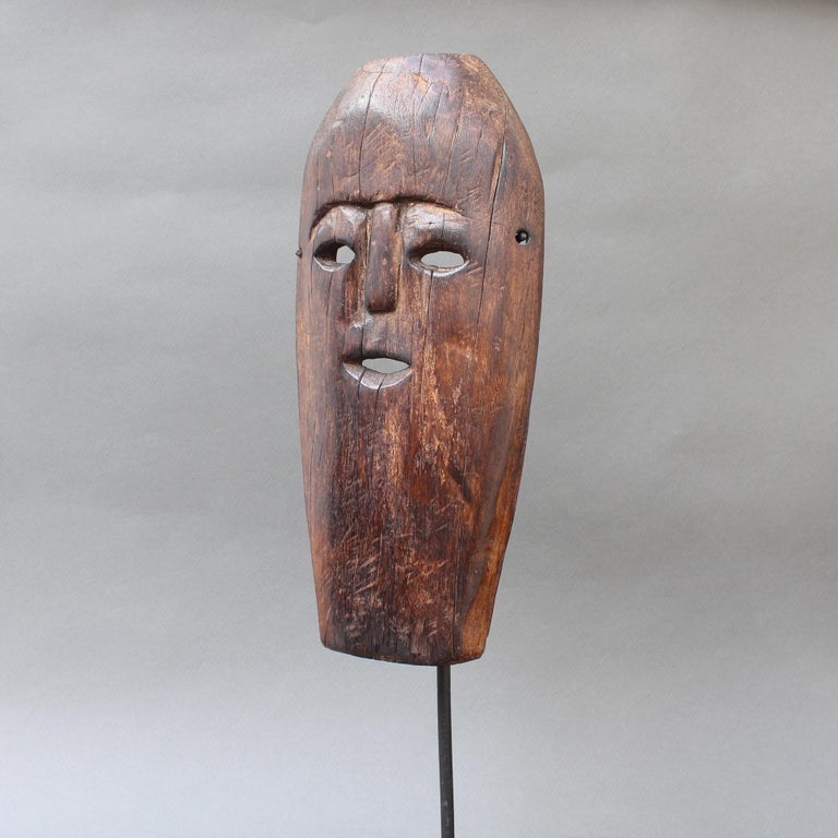 Midcentury Sculpted Wooden Traditional Mask from Timor Island