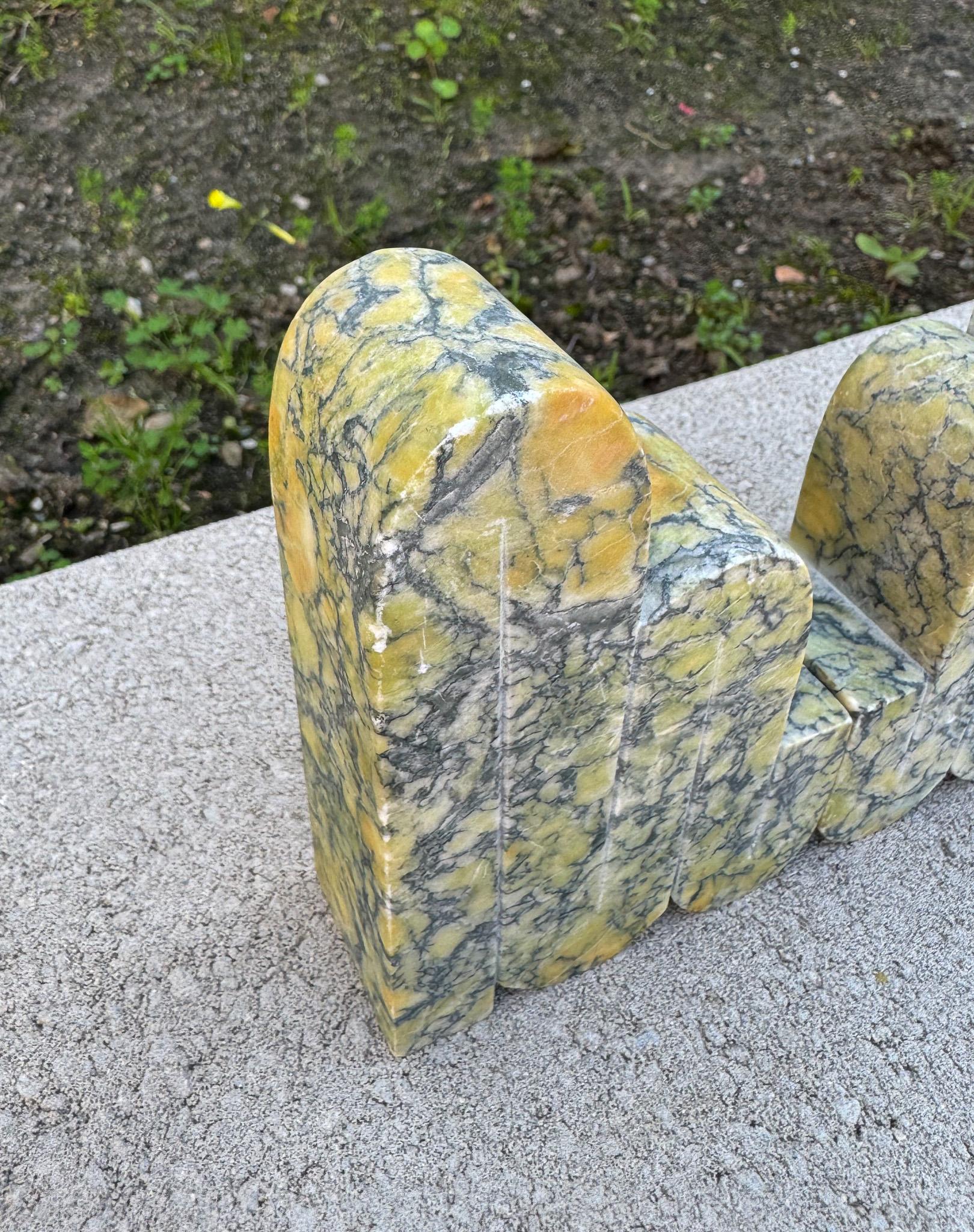 Mid Century Sculptural Alabaster Bookends, Italy, c.1960 For Sale 5