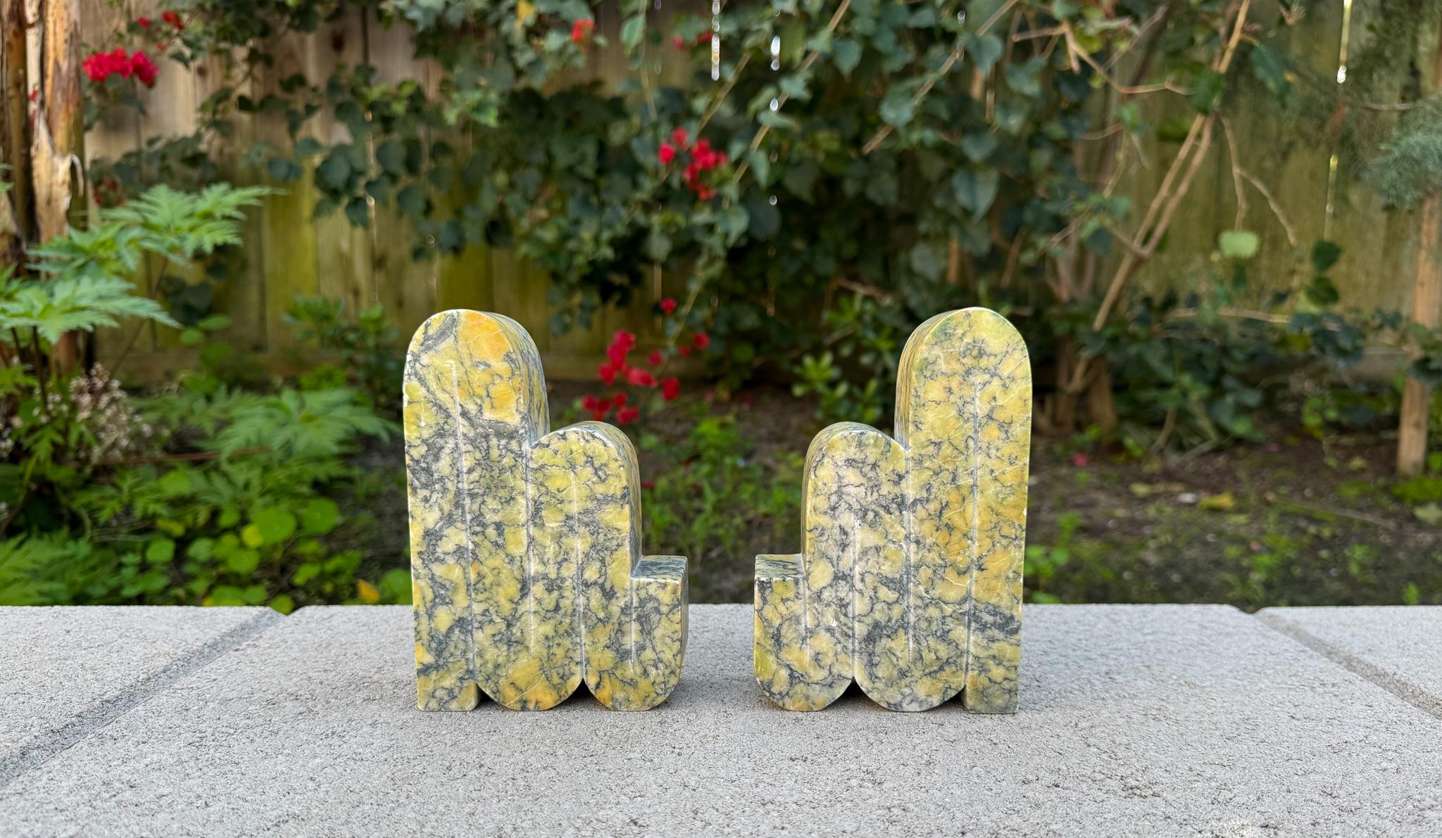 Mid Century Sculptural Alabaster Bookends, Italy, c.1960 For Sale 3