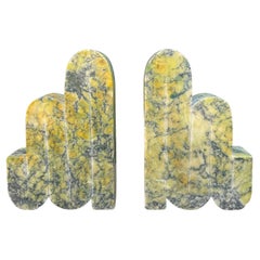 Mid Century Sculptural Alabaster Bookends, Italy, c.1960