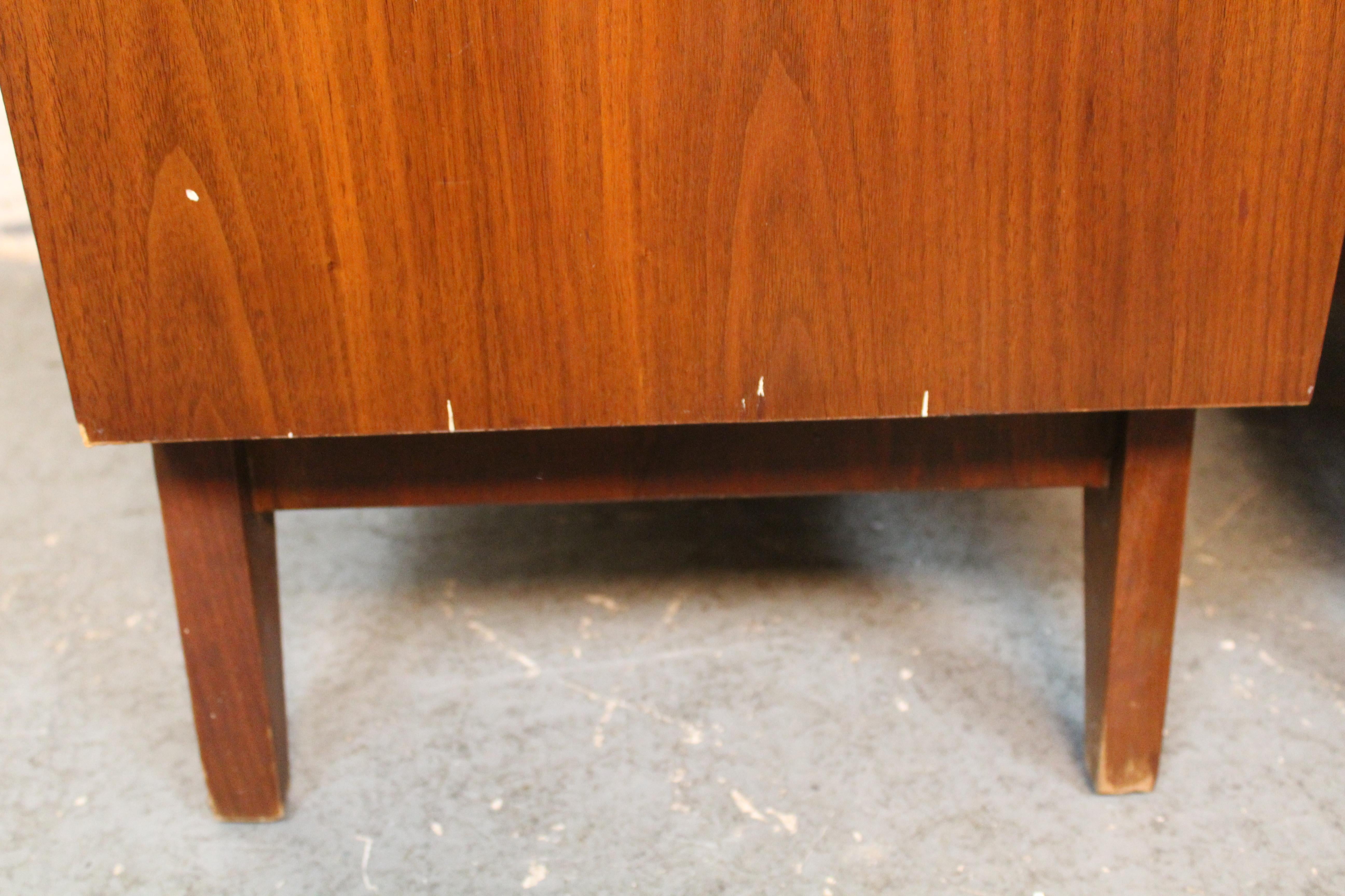 Metal Mid-Century Sculptural American Walnut Nightstands For Sale