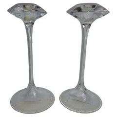 Mid-Century Sculptural Art Glass Candleholders by Kelly Engman for Kosta Boda