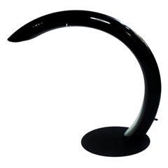 Mid-Century Sculptural Black Murano Glass Table Lamp by AV Mazzega, Italy 1970s