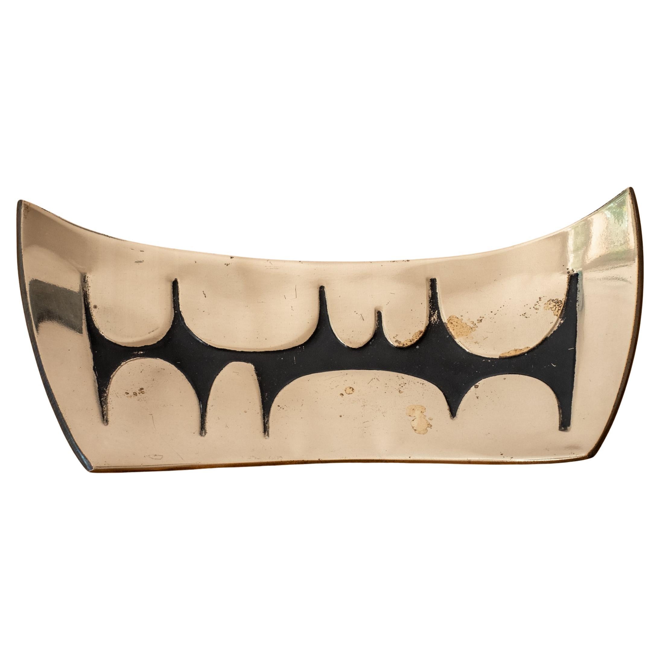 Mid Century Sculptural Brass Catch All Tray by Ben Seibel for Jenfred-Ware
