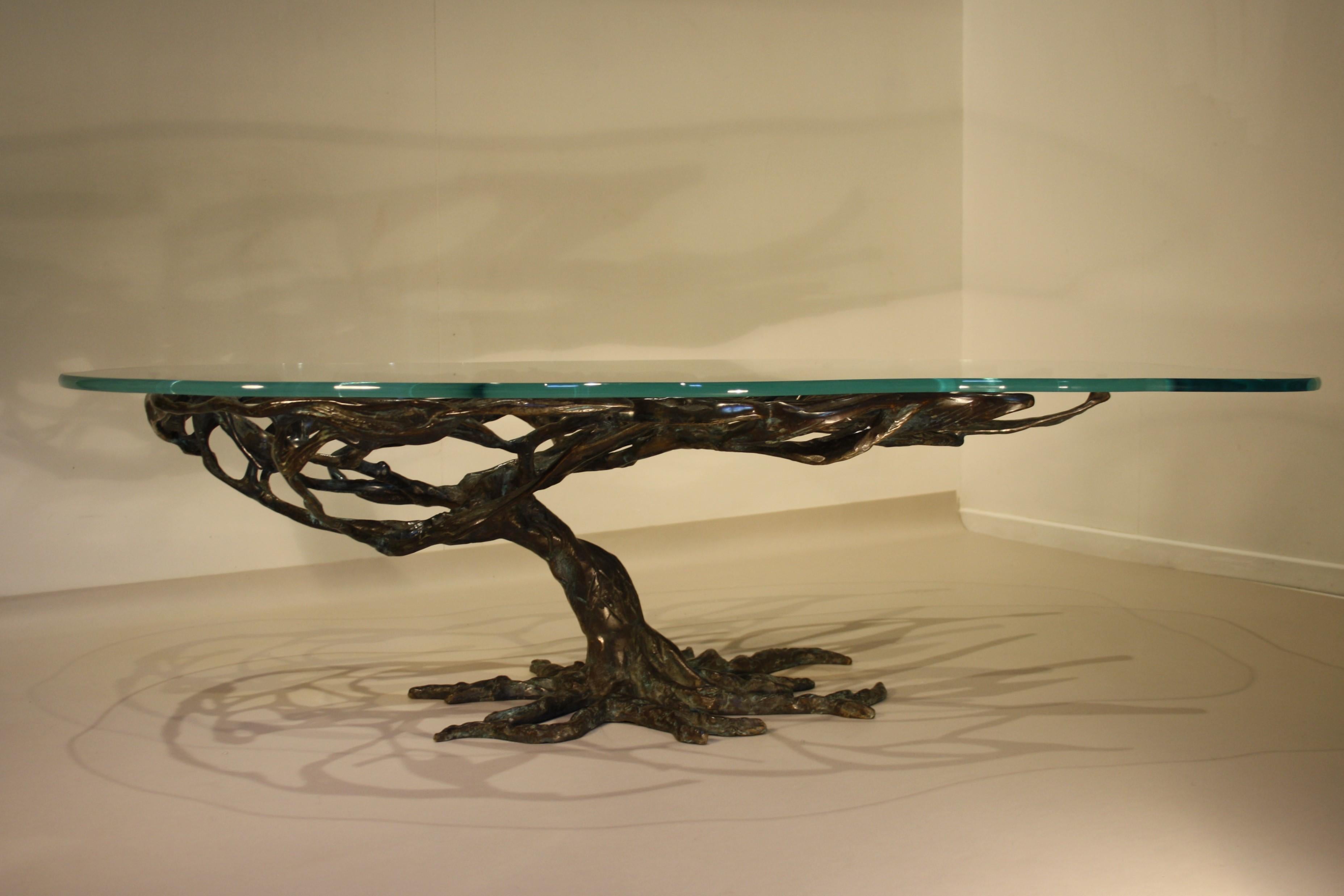 Midcentury Sculptural Cast Bronze Coffee Table, 1960s 1