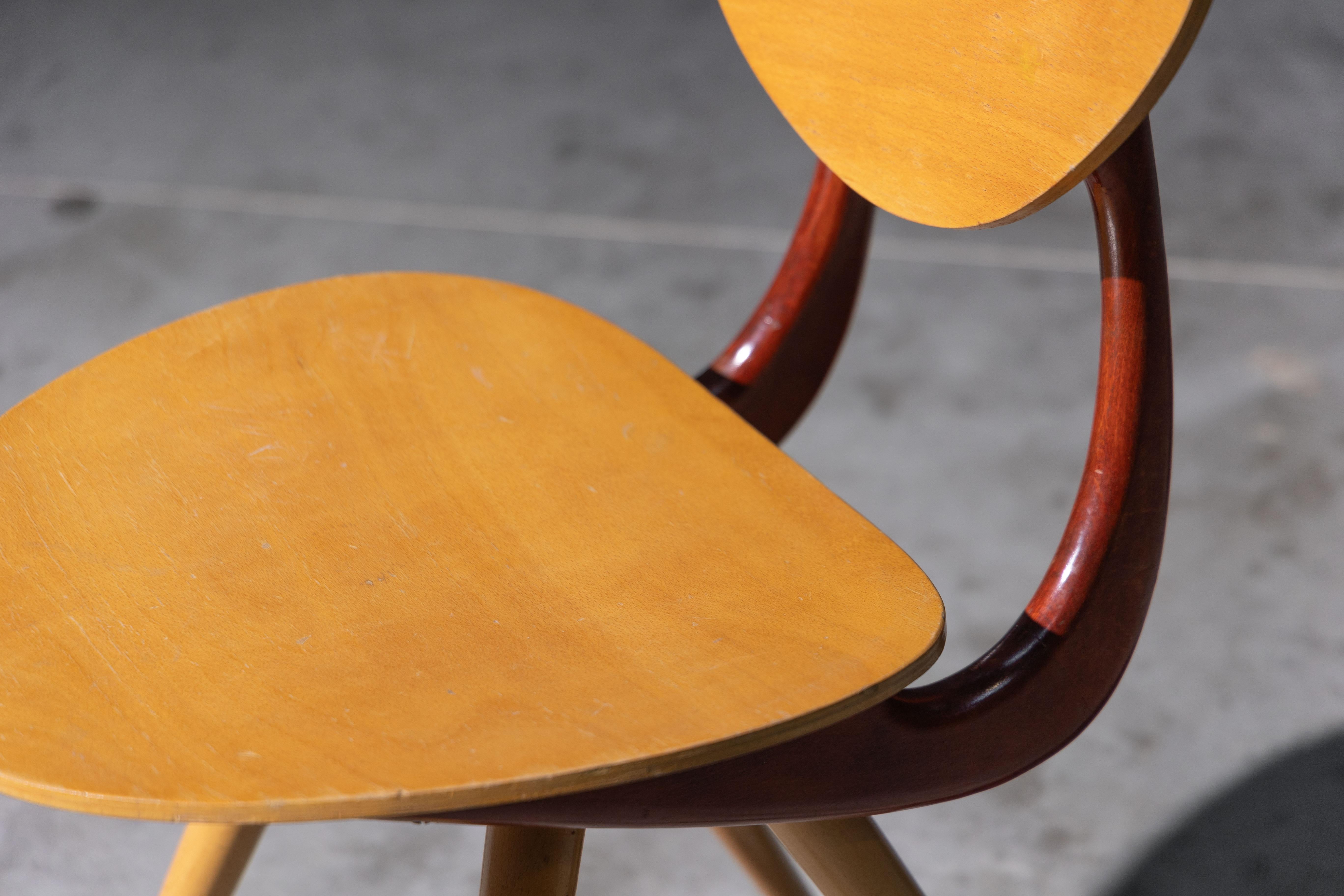 Mid-Century Sculptural Chairs by Stella, France, 1950s For Sale 1
