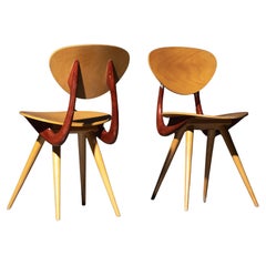Mid-Century Sculptural Chairs by Stella, France, 1950s