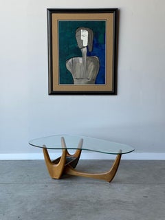 Mid-Century Sculptural Coffee Table with Planter