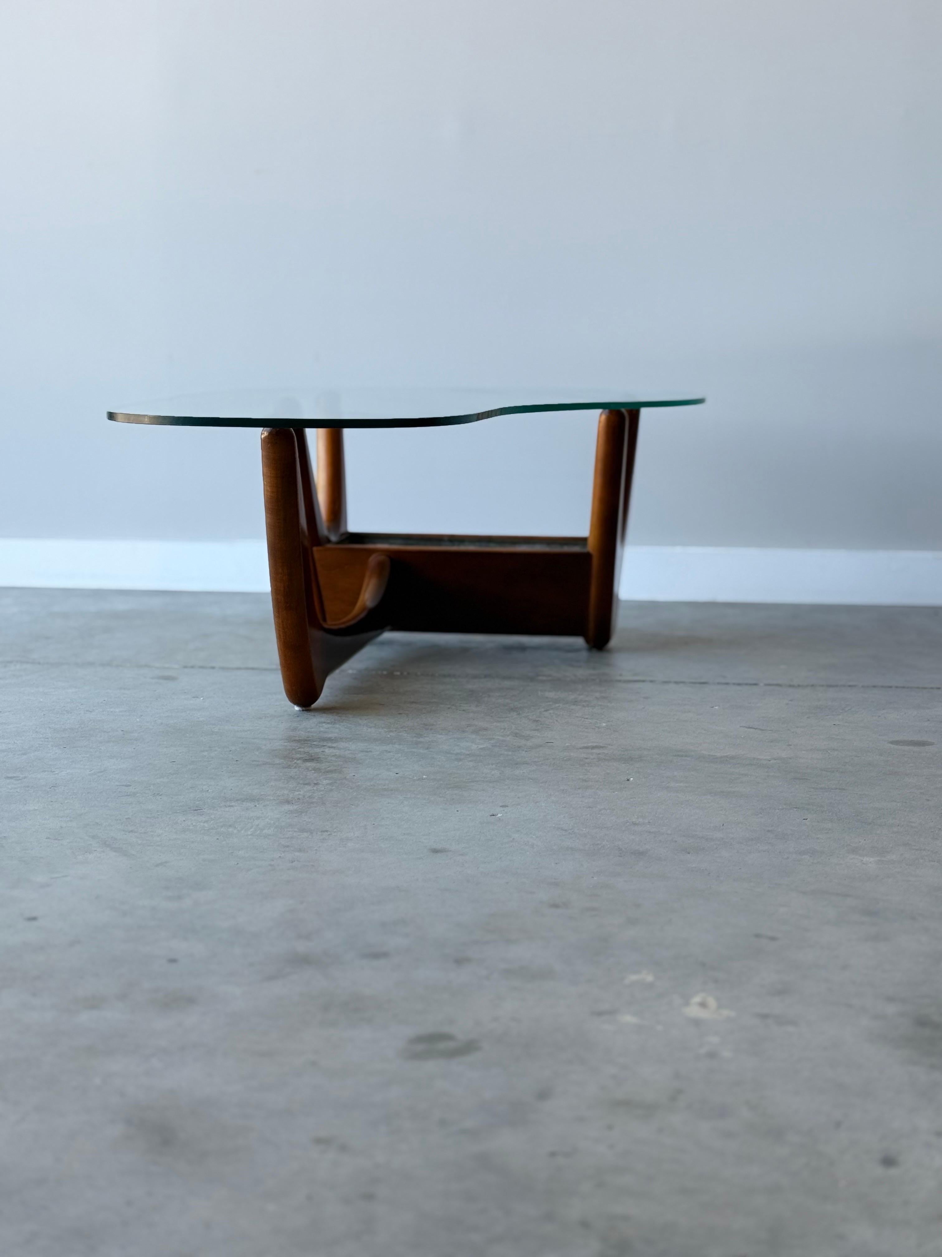 Metal Mid-Century Sculptural Coffee Table with Planter