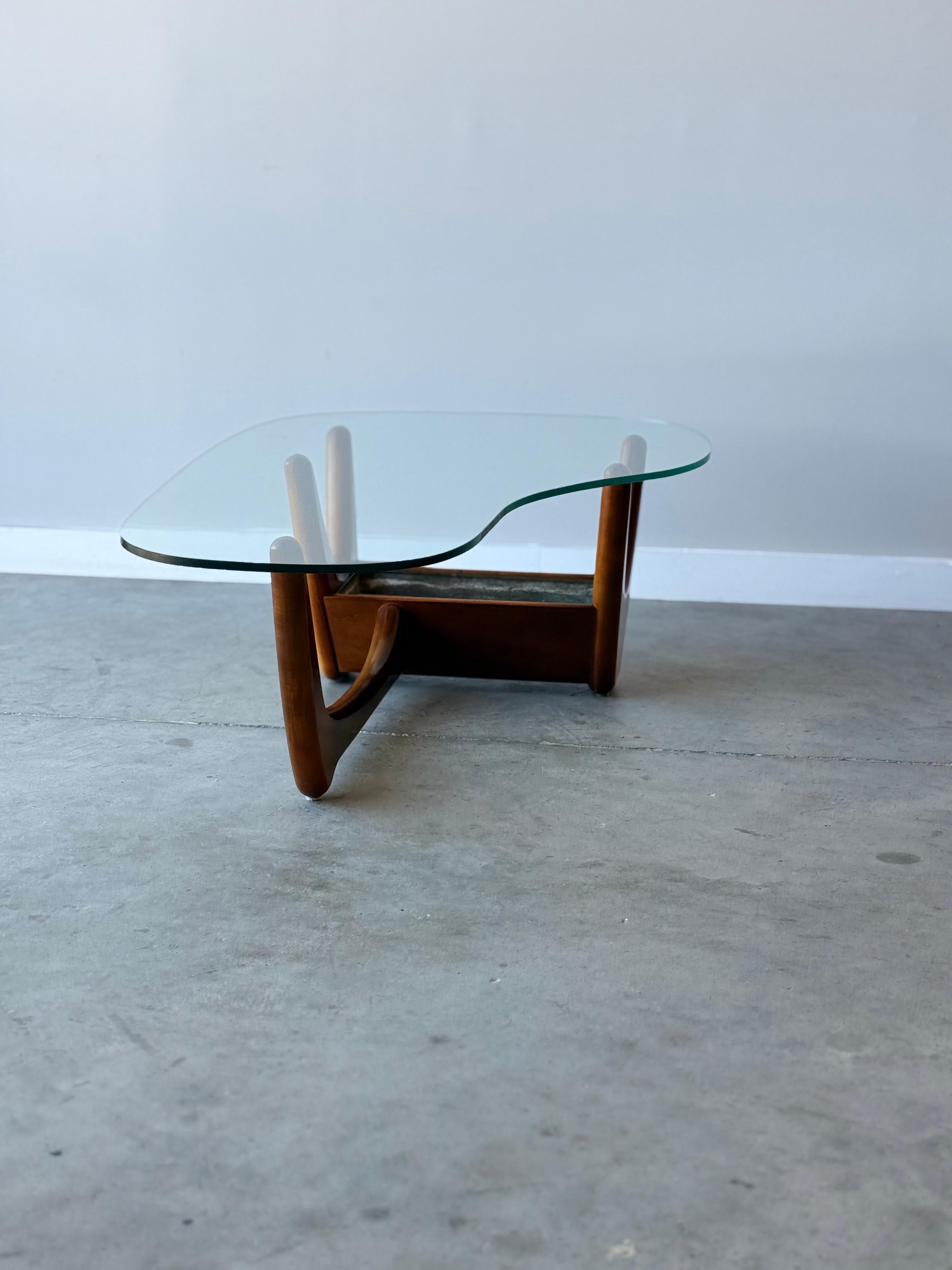 Mid-Century Sculptural Coffee Table with Planter 1